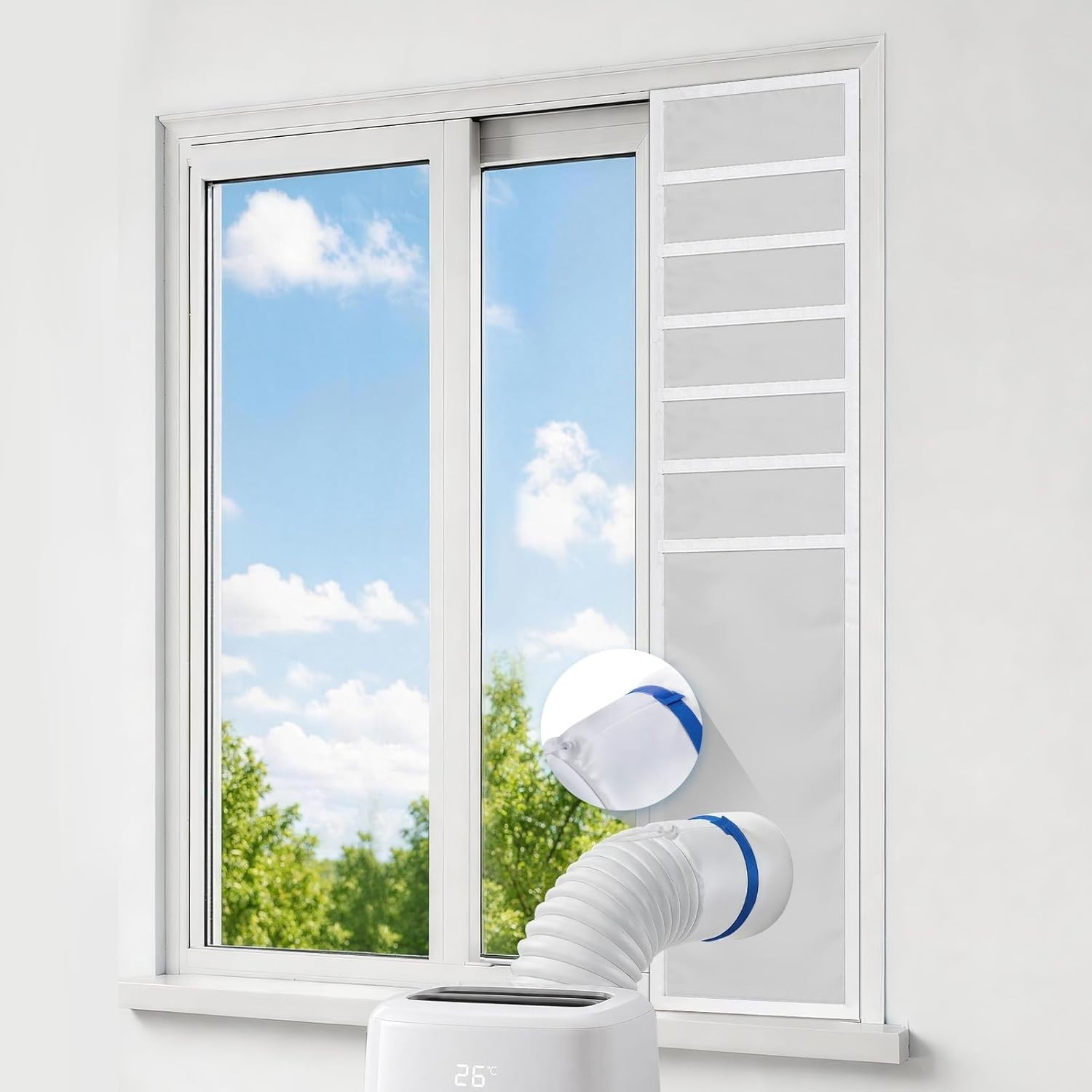 Portable Air Conditioner Window Vent Kit, Window Seal Kit for Mobile Air Cond…