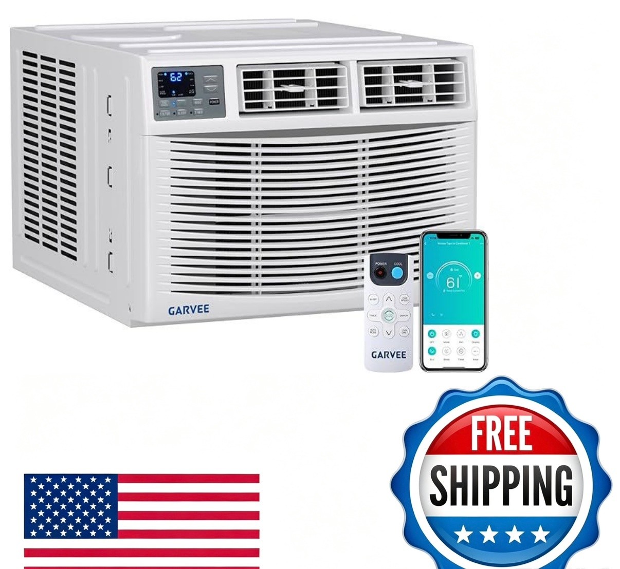 8000 BTU Window Air Conditioner with Heater, 4-in-1 Comfort: Dehumidifier & Fan