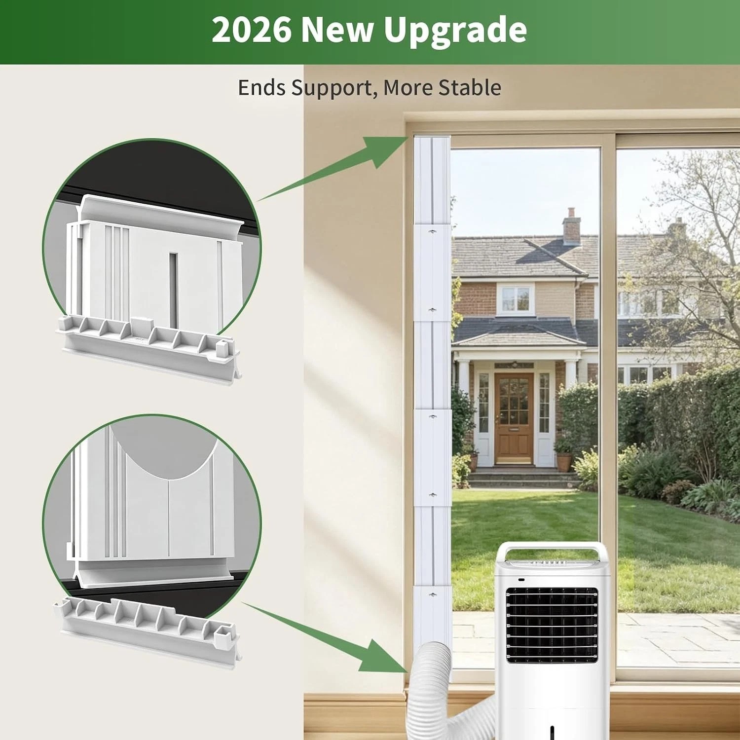 Portable AC Vent Kit for Window/Sliding Door with 4-in-1 Coupler Filter Adjus…