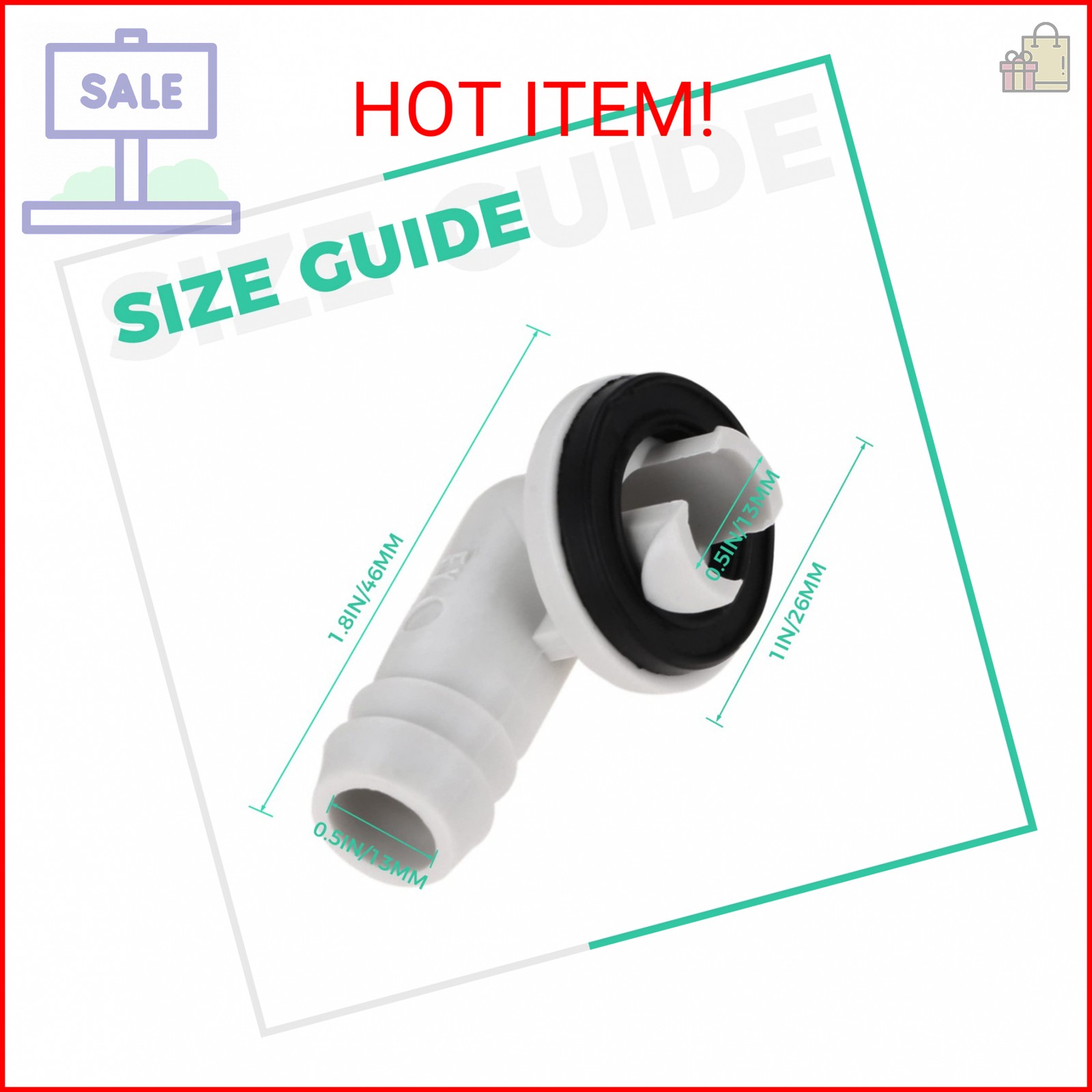 MOOTVGOO 4PCS 0.6Inch 15mm Air Conditioner Drain Hose Connector Elbow