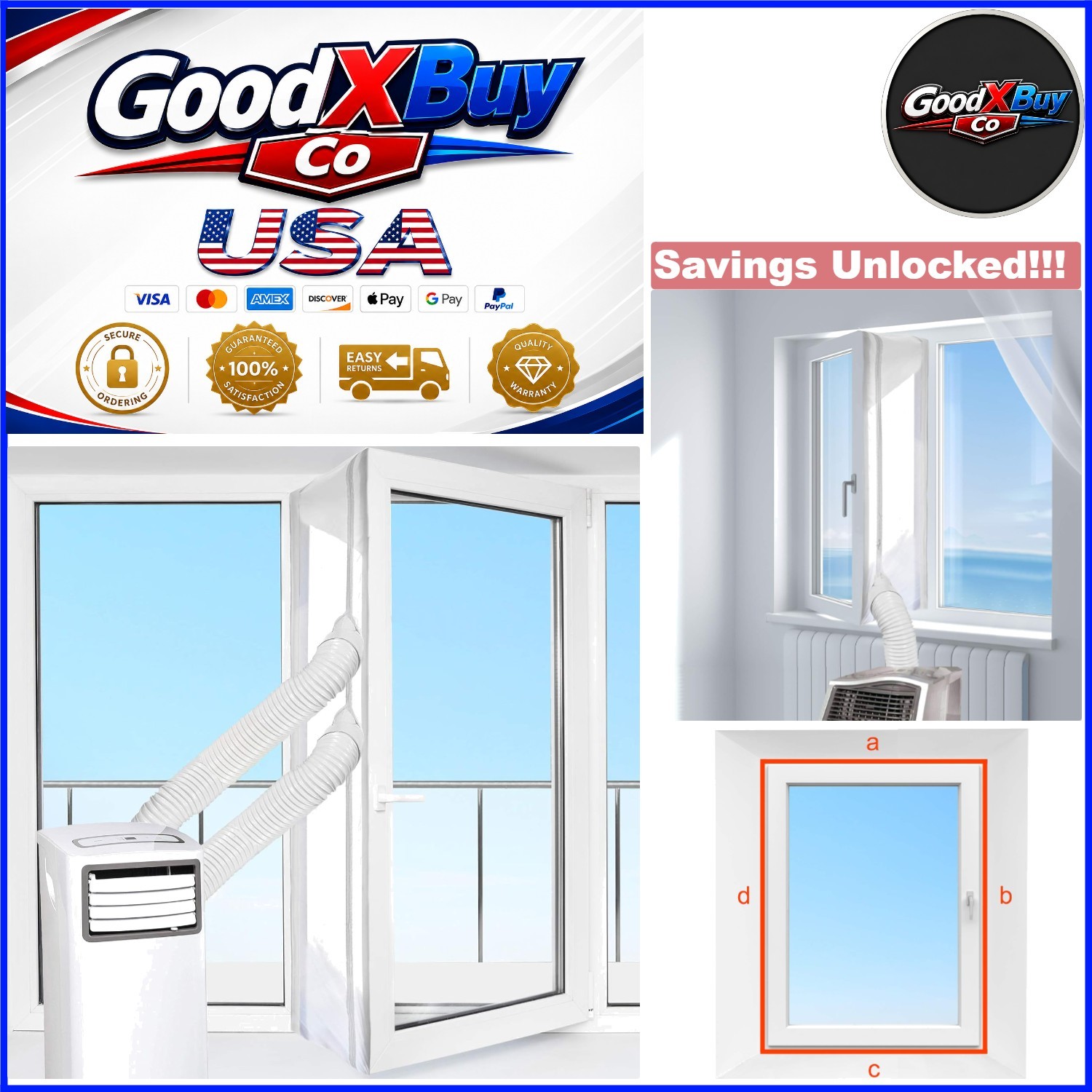 Window Seal for Portable AC 560cm 220 Inch White Easy Assembly