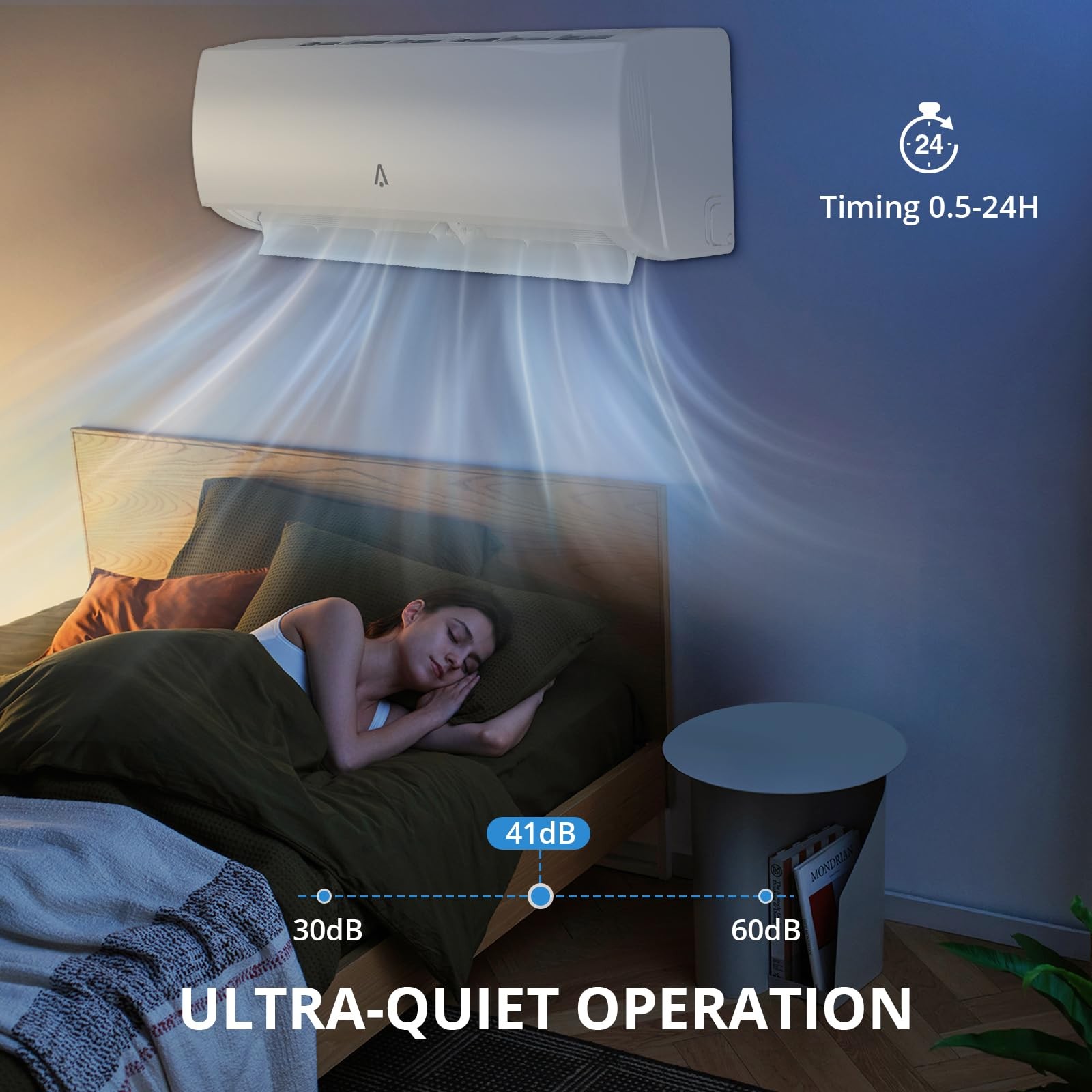 9000 BTU Mini Split Air Conditioner 19 SEER2 115V Ductless Inverter System