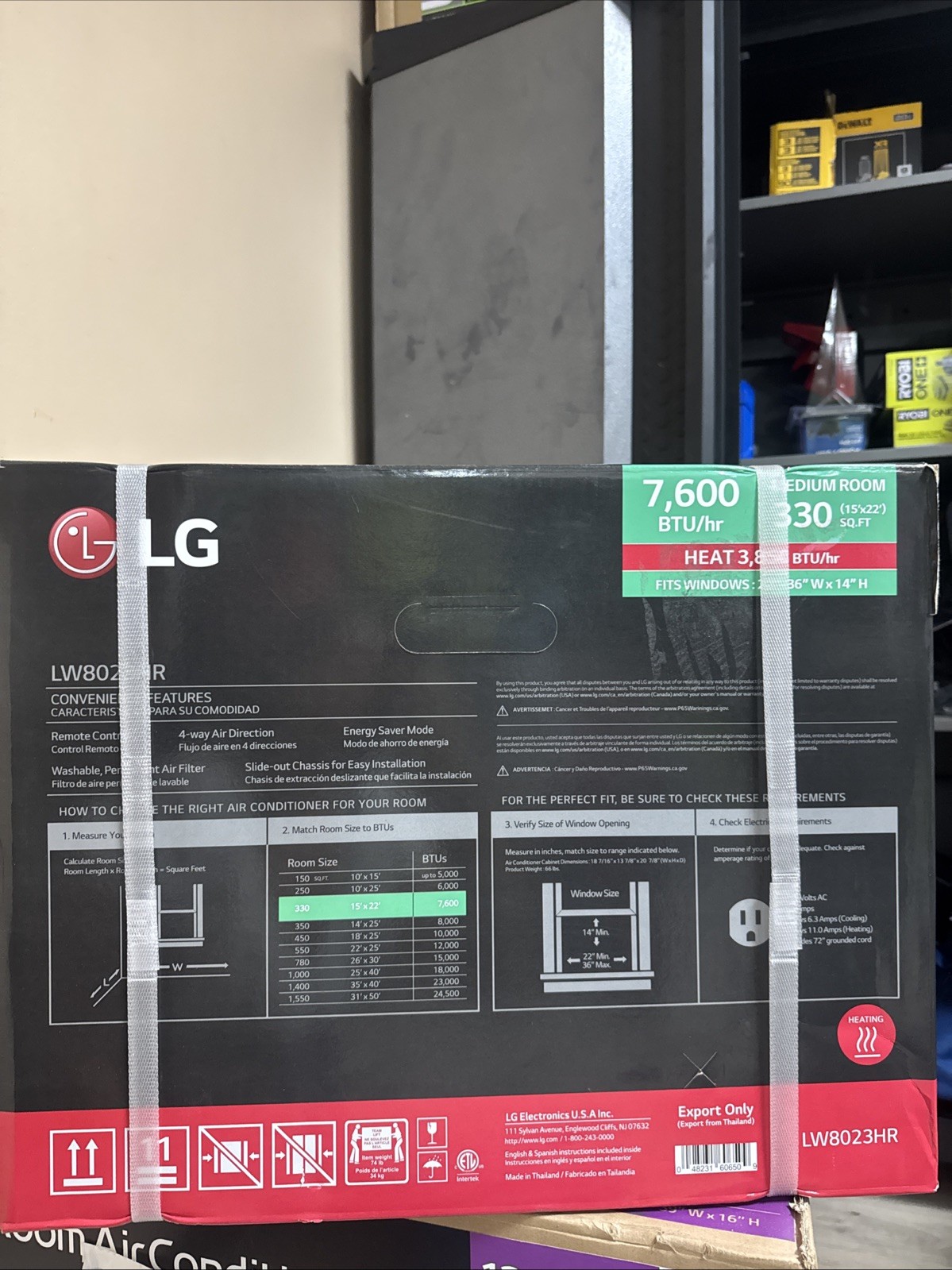 LG 7,600 BTU Window Air Conditioner with Heat