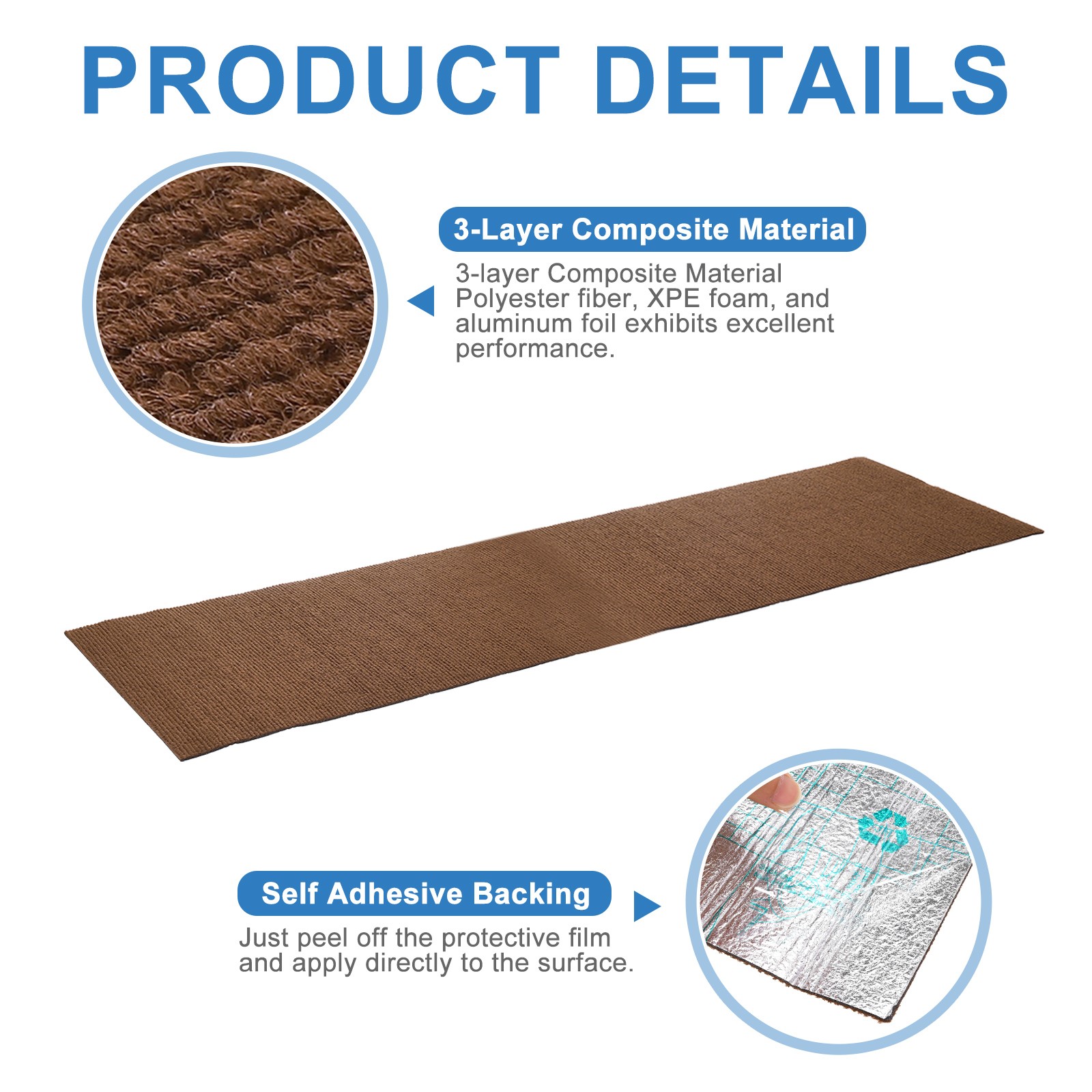 Air Conditioner Drip Cushion 39&Prime;x12&Prime;x5/32&Prime; Self-Adhesive AC Top Pad Brown