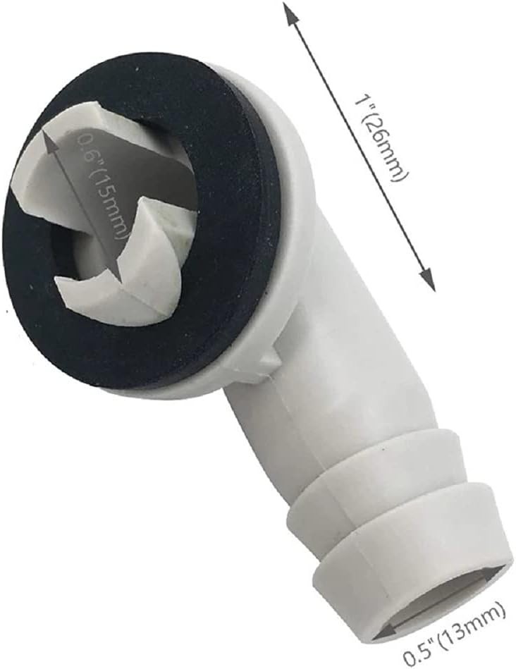 Leak Prevention 2Pcs 3/5 Inch AC Drain Hose Connector Elbows with Rubber Rings