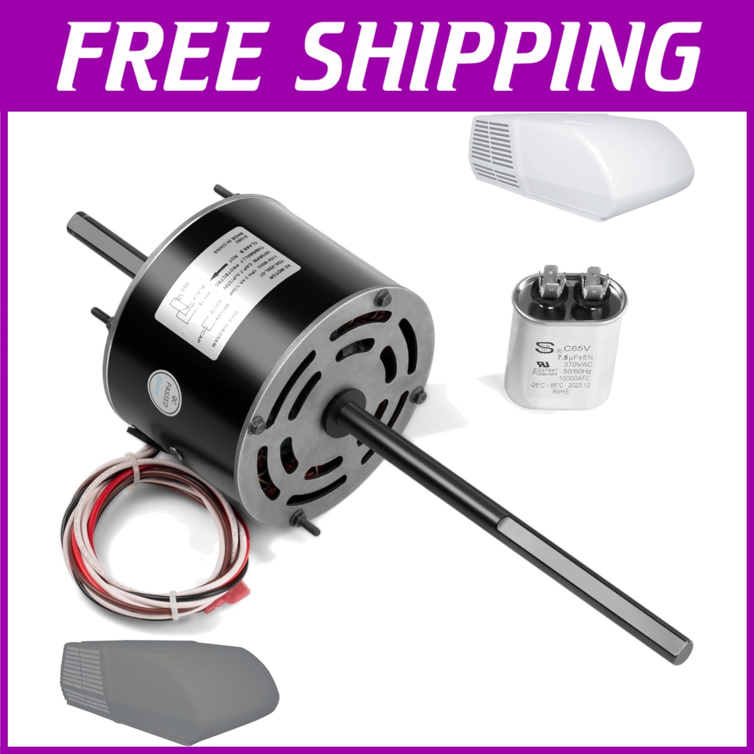 RV Air Conditioner Motor 1/3 HP 115V 1675 RPM