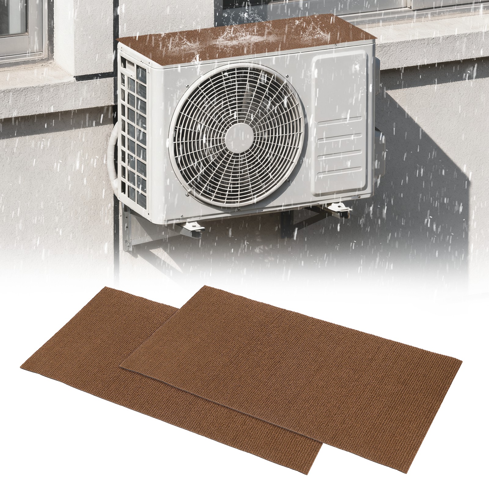 2Pcs Air Conditioner Drip Cushion 24&Prime;x12&Prime;x5/32&Prime; Self-Adhesive AC Top Pad Brown