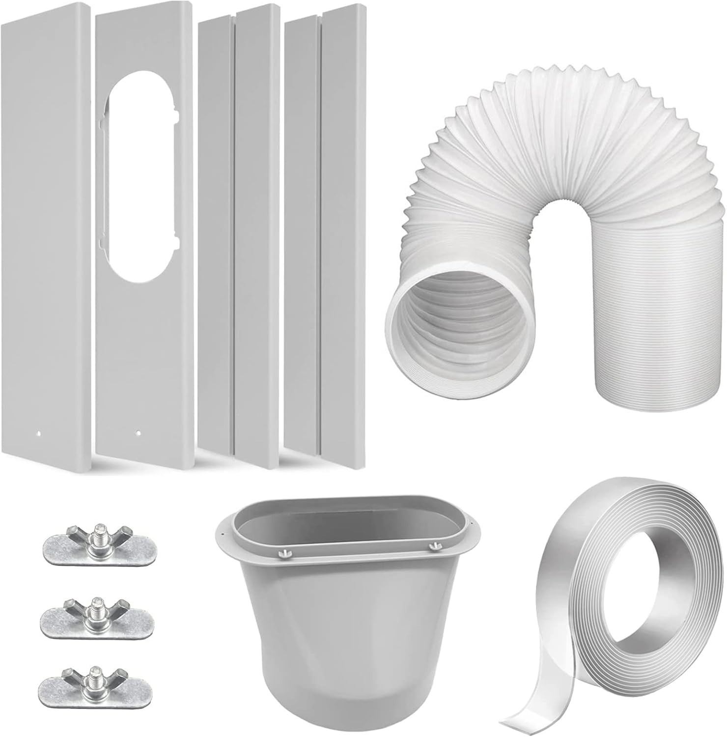 Kit de aire acondicionado portátil para ventana con manguera de escape de 5,9&Prime; p