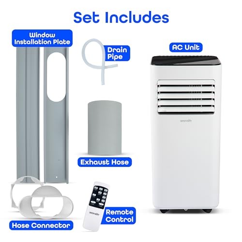 SereneLife Portable Air Conditioner-3-in-1 with Remote, Window Mount Kit