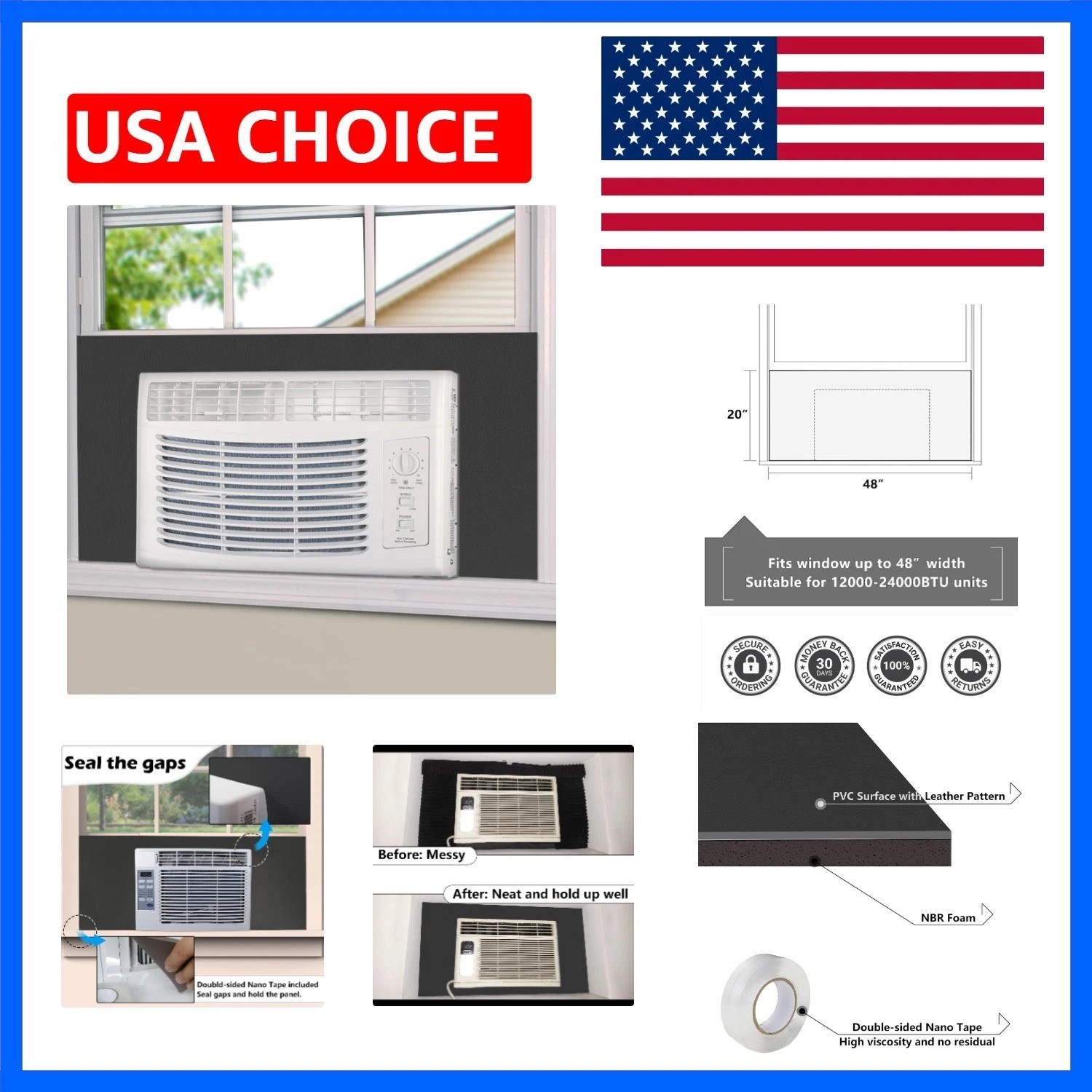 Window Air Conditioner Side Insulated Foam Panel,Full Surround Panels Window …