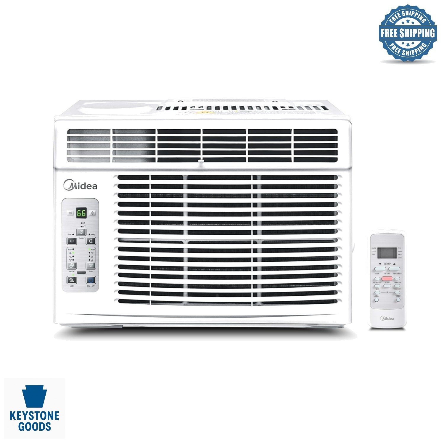 5,000 BTU Window Air Conditioner for Small Rooms with Remote & Reusable Filter