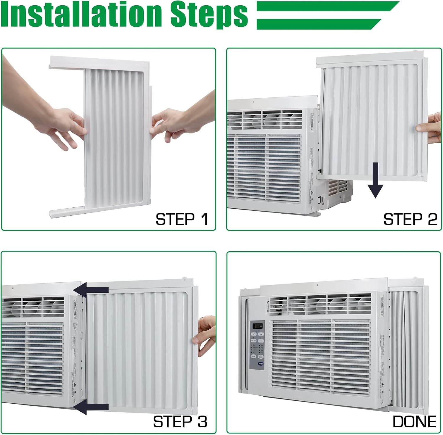 Window Air Conditioner Side Panel Fit Most 8000 Btu Units Dust Filter Fast Co…