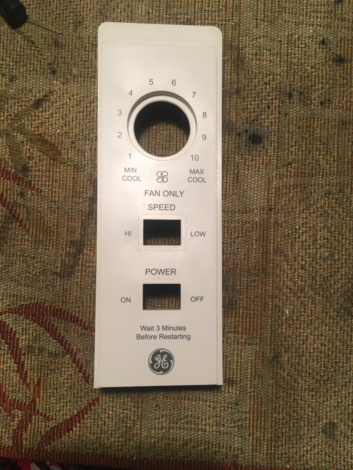 GE AHV05LWQ1 parts Control Panel Cover M12116D8876 (No Board)