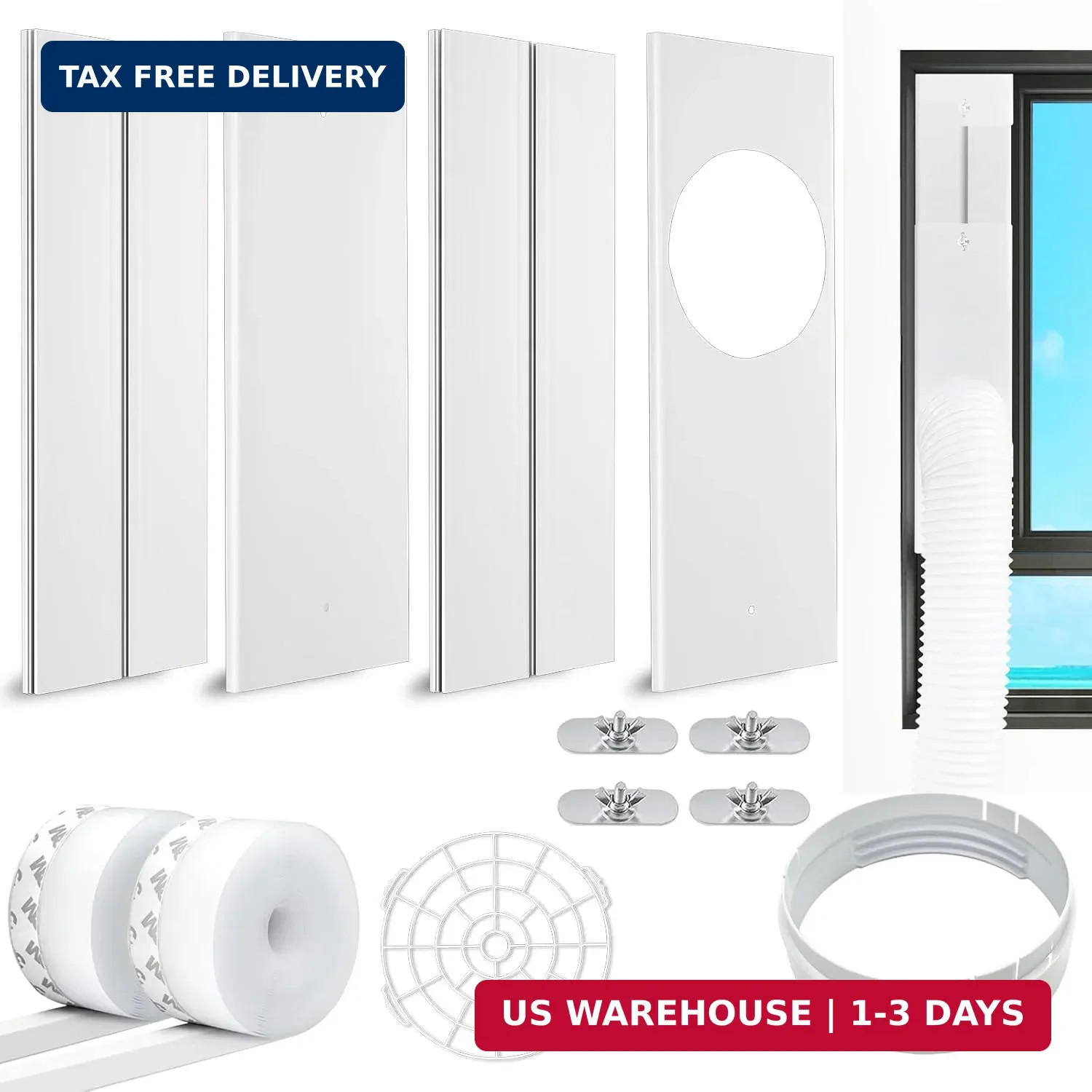 Portable Air Conditioner Window Kit, 2024 New Upgrade Portable AC Kit with 2Pack