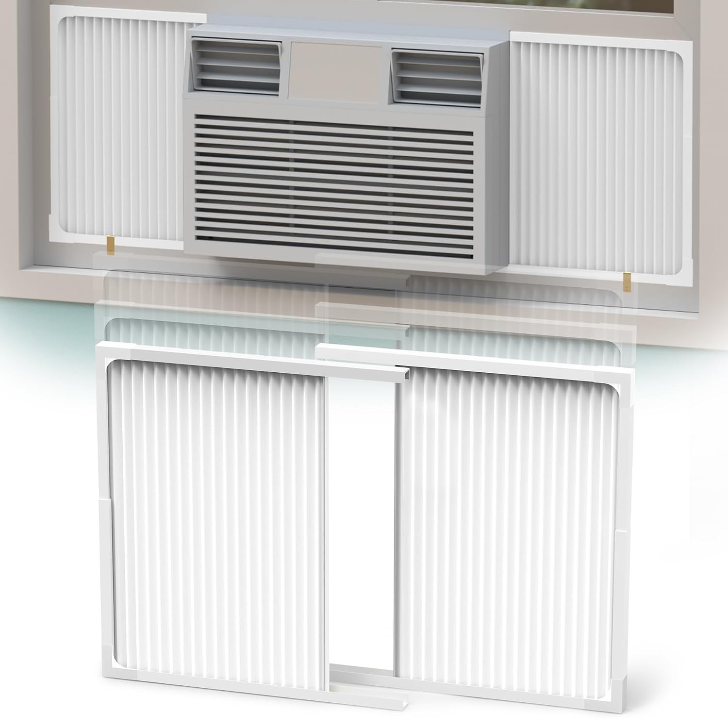 Window Air Conditioner Side Panels Adjustable AC Side Panel Frame Kit for