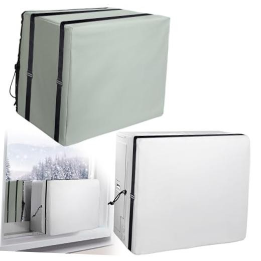 2 Pack Insulation Window Air Conditioner Cover Set-Adjustable Outdoor & indoor