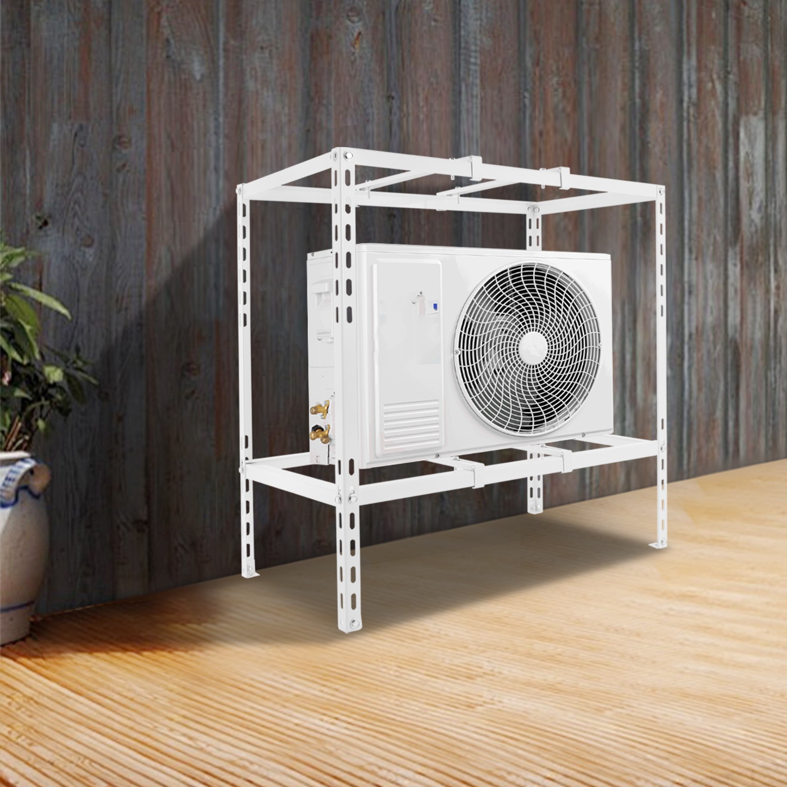 35x20x35in White AC Support Bracket Double Tier 110LB Capacity for Outdoor Unit