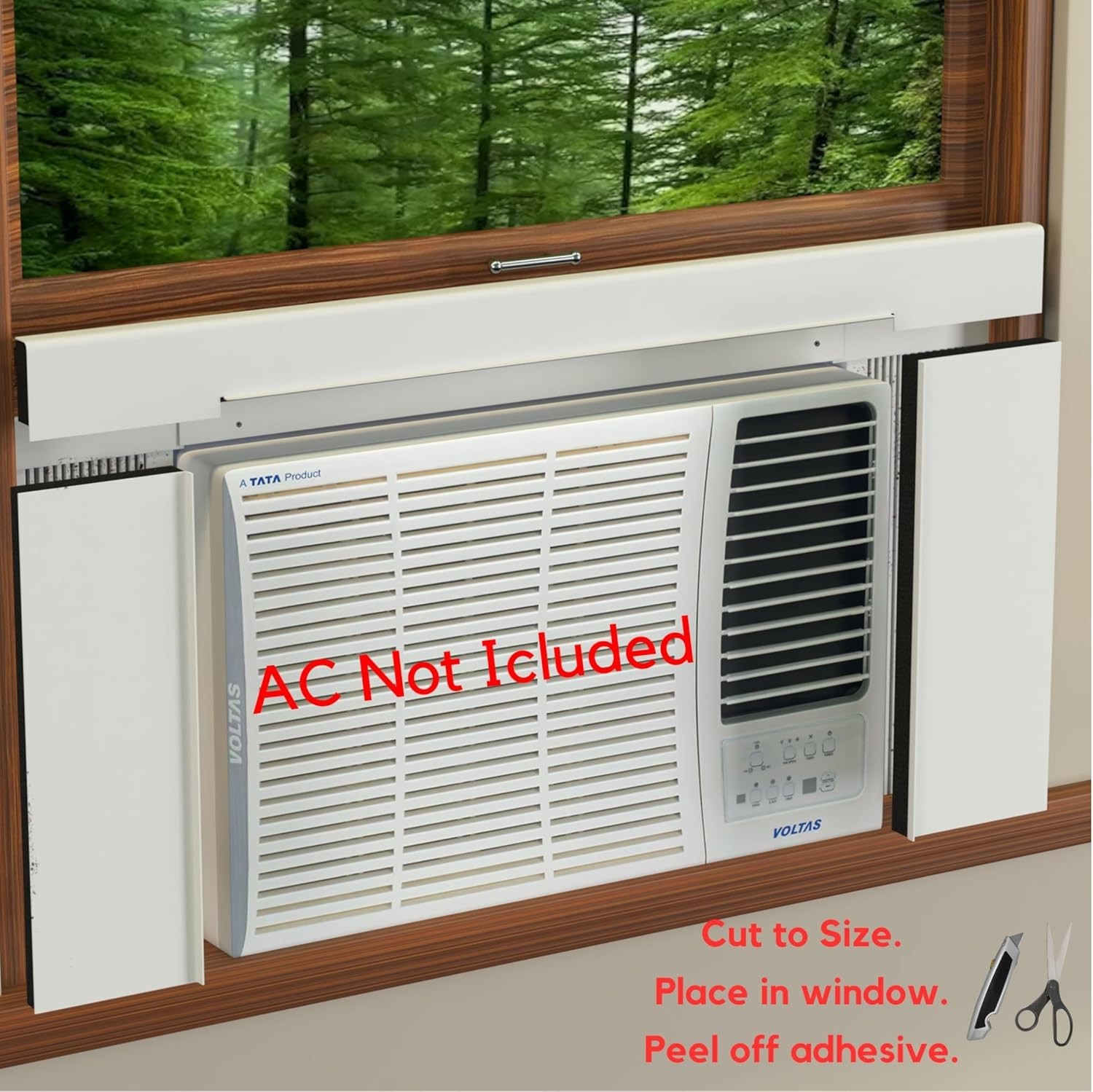 Surround Insulation Side Panels White for Window AC Unit Indoor Air Conditioner