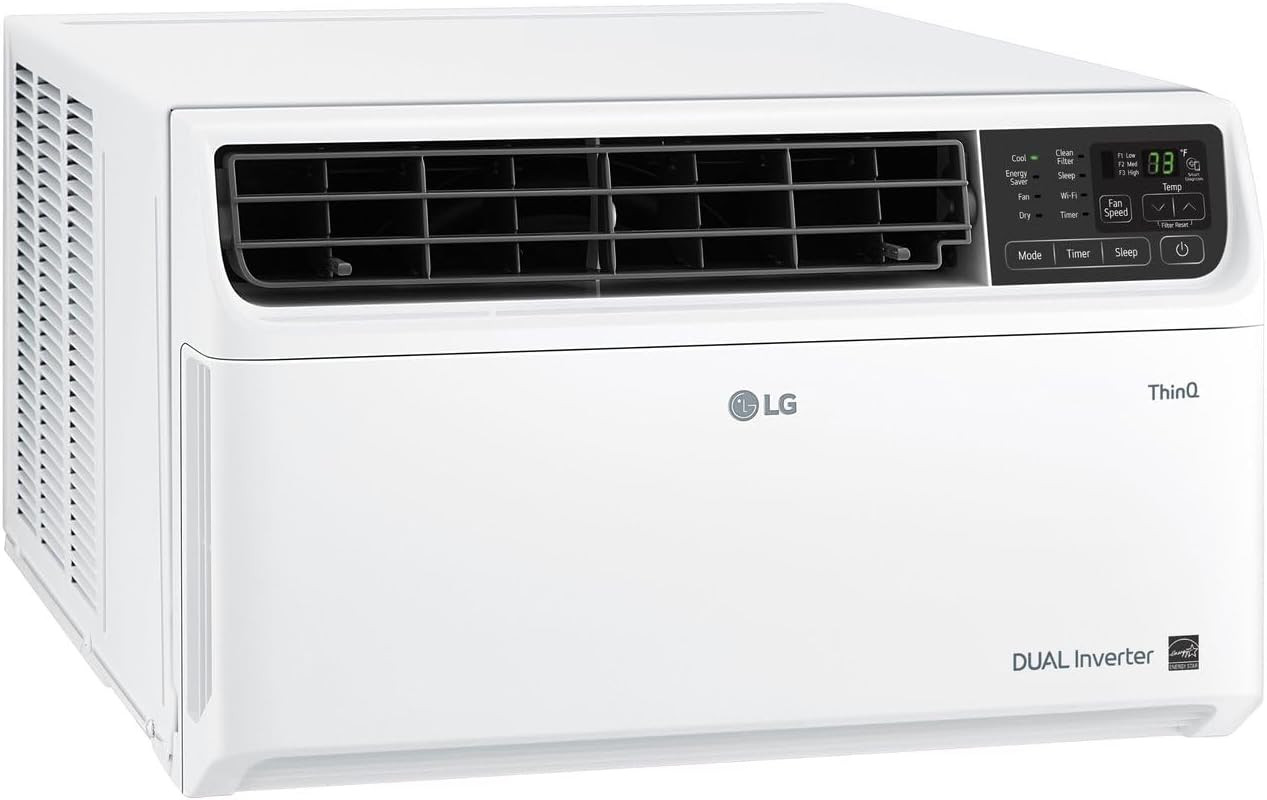 LG ,000 BTU Dual Inverter Smart Window Air Conditioner, 115V, Cools 340 Sq. Ft.