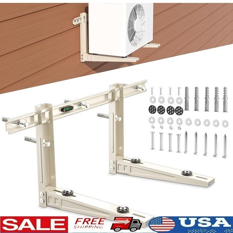 Heavy Duty AC Wall Bracket 400lb Support Adjustable Crossbar Rubber Dampers New