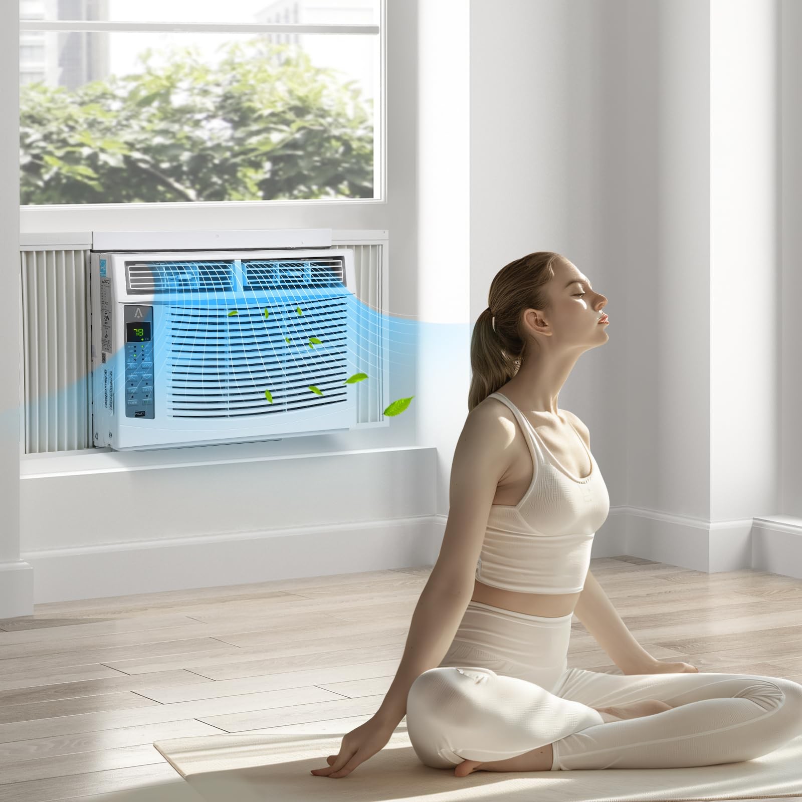 Window Mounted AC 6000 BTU 115V Air Conditioner Cooling Remote Control 250 Sq Ft