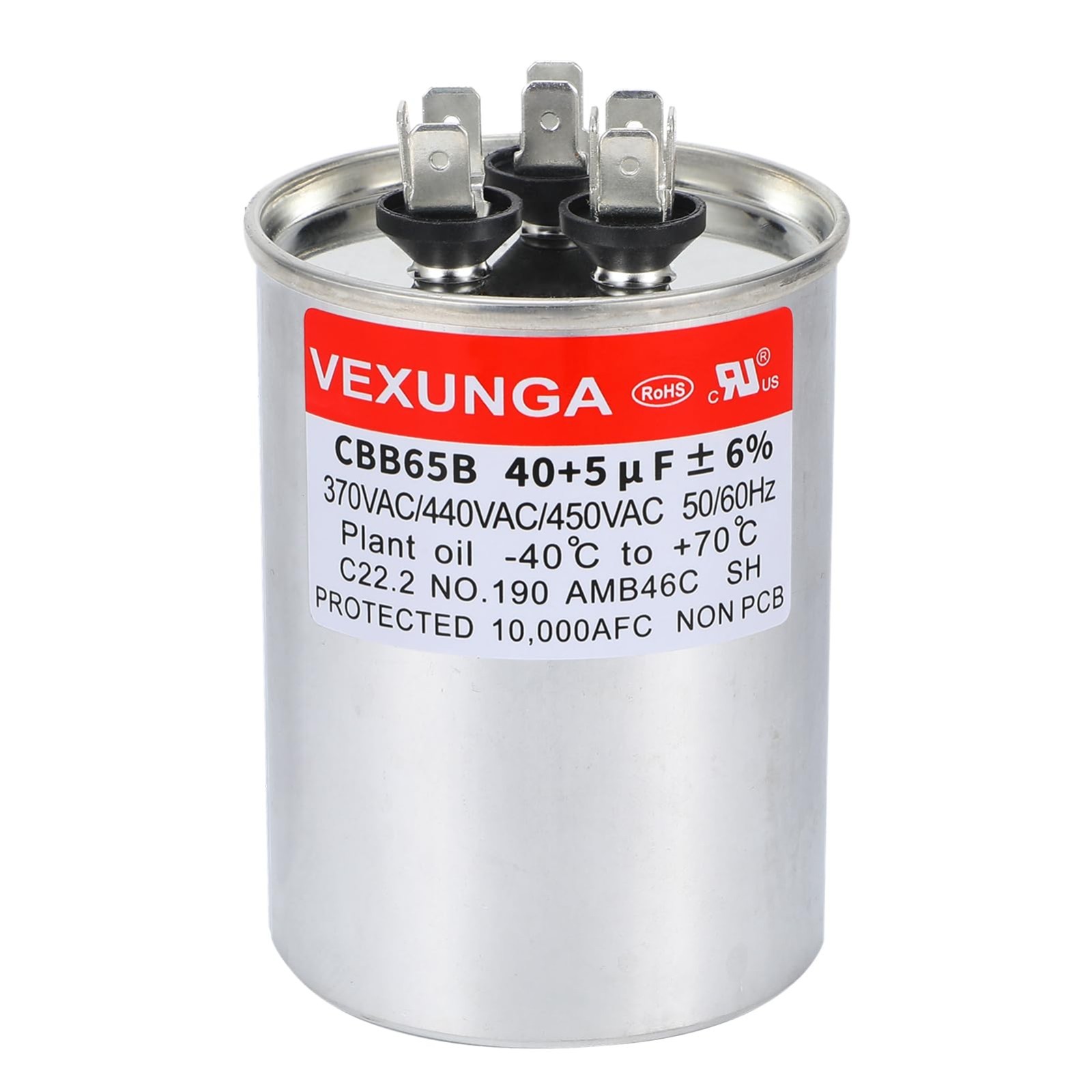 40/5uF AC Capacitor 370/440V Dual Run Start for Air Conditioner Motor & Fan