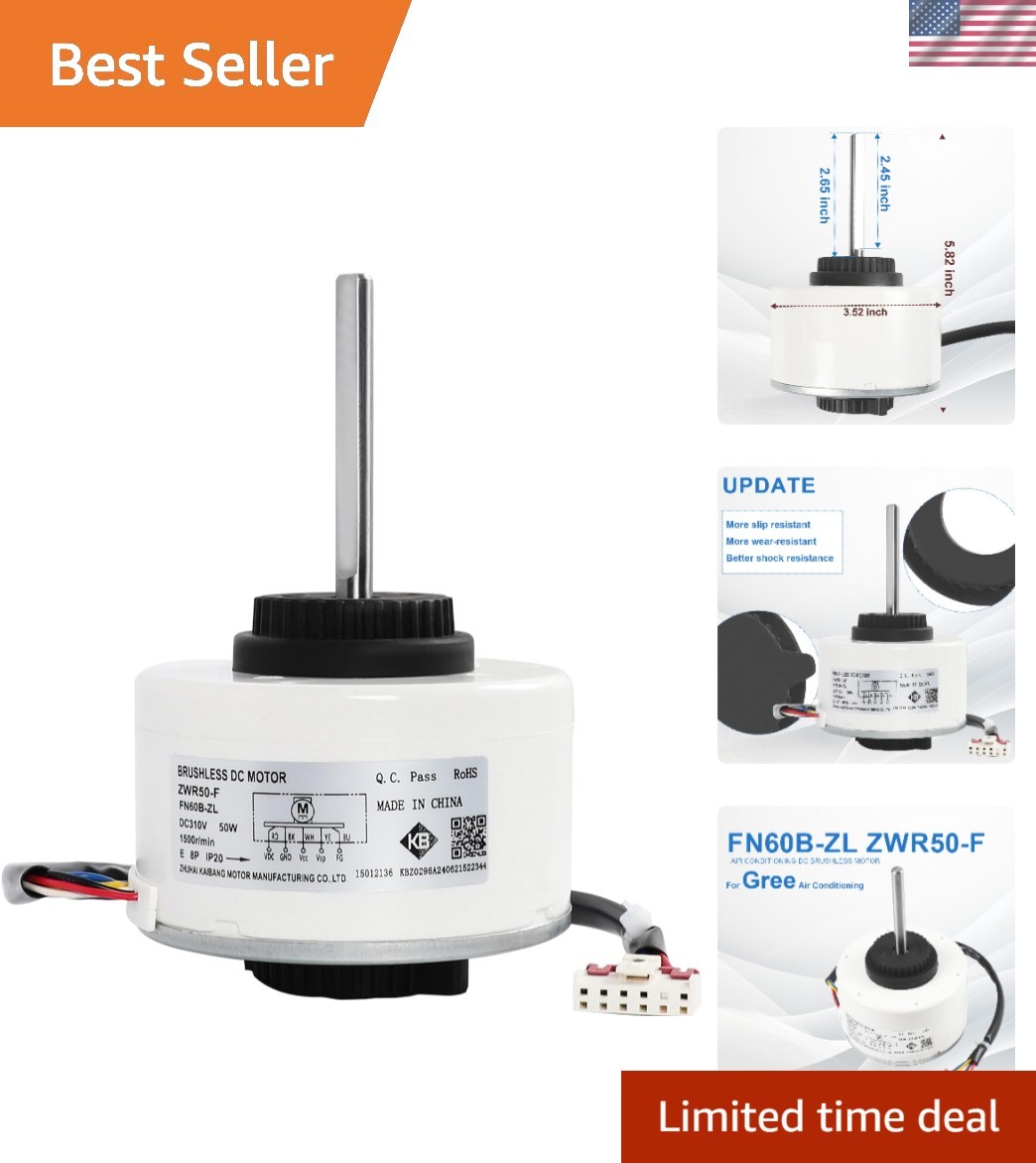 FN60B-ZL -F 50W DC Brushless Fan Motor for Gree Air Conditioners – High Speed