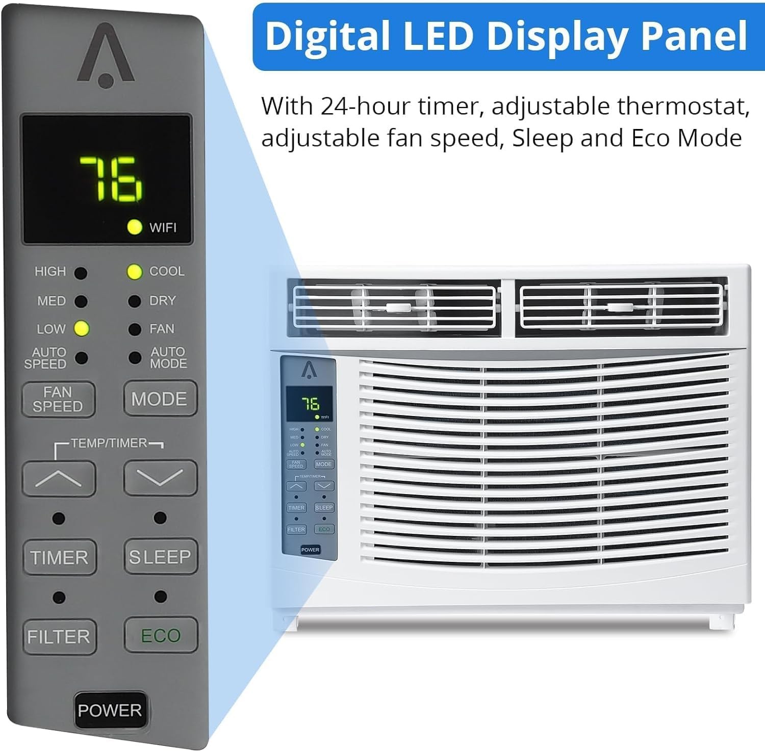 6000 BTU Window Air Conditioner 3-In-1 Window AC Unit Cools up to 250 Sq. Ft