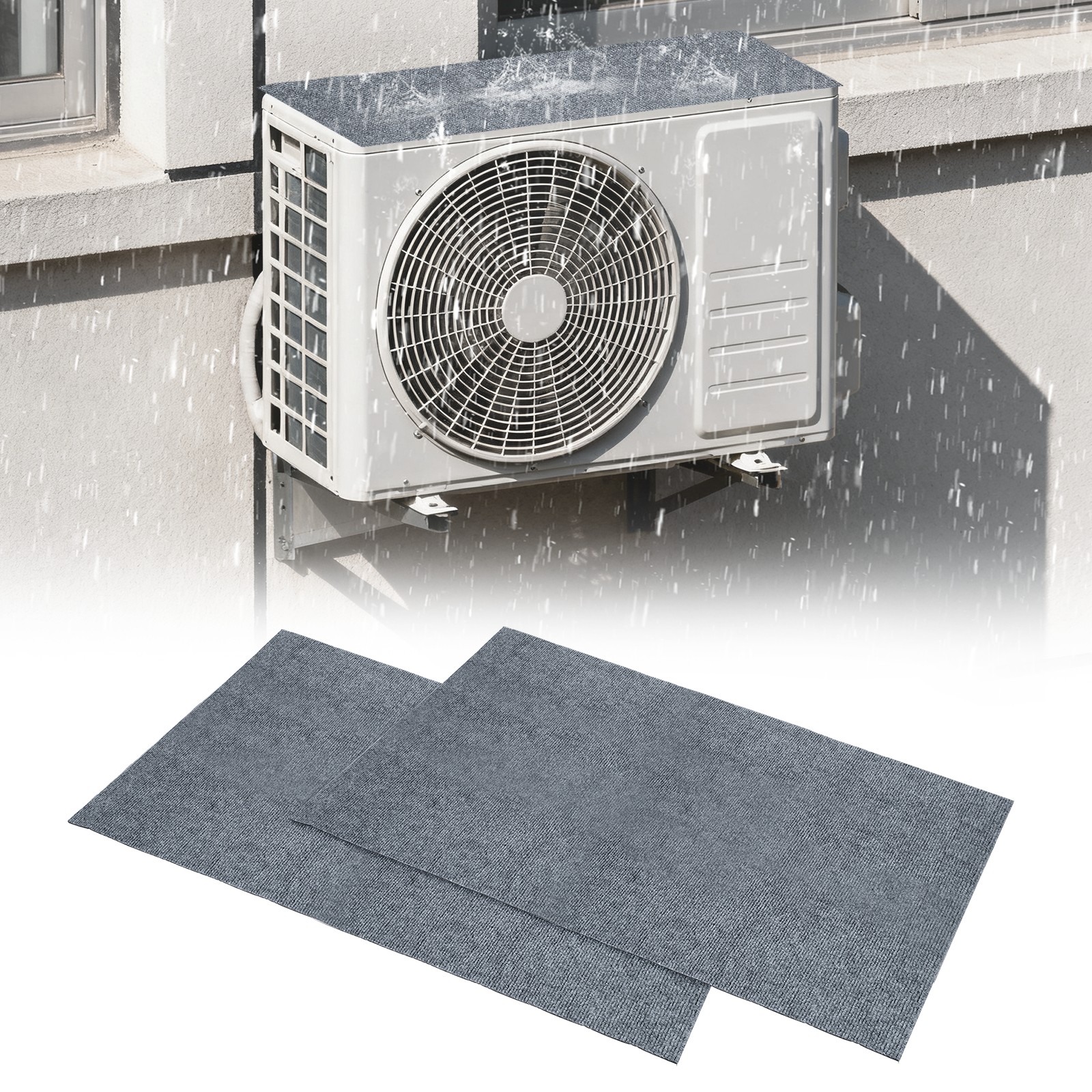 2Pcs Air Conditioner Drip Cushion 39&Prime;x24&Prime;x5/32&Prime; Self-Adhesive AC Top Pad Gray