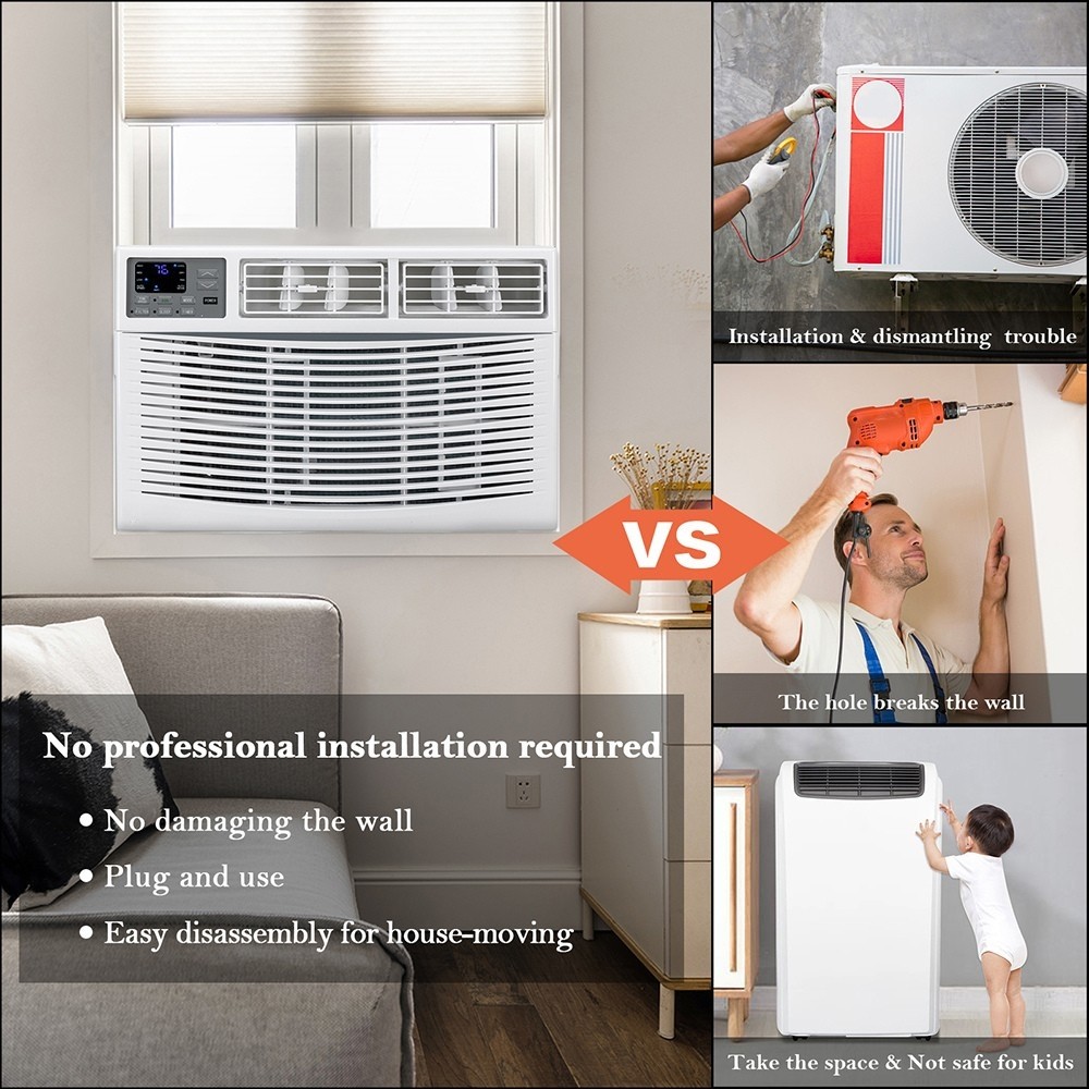 8000 BTU Window Air Conditioner Dehumidifier Fan CEER 10.9 With Remote and Wifi