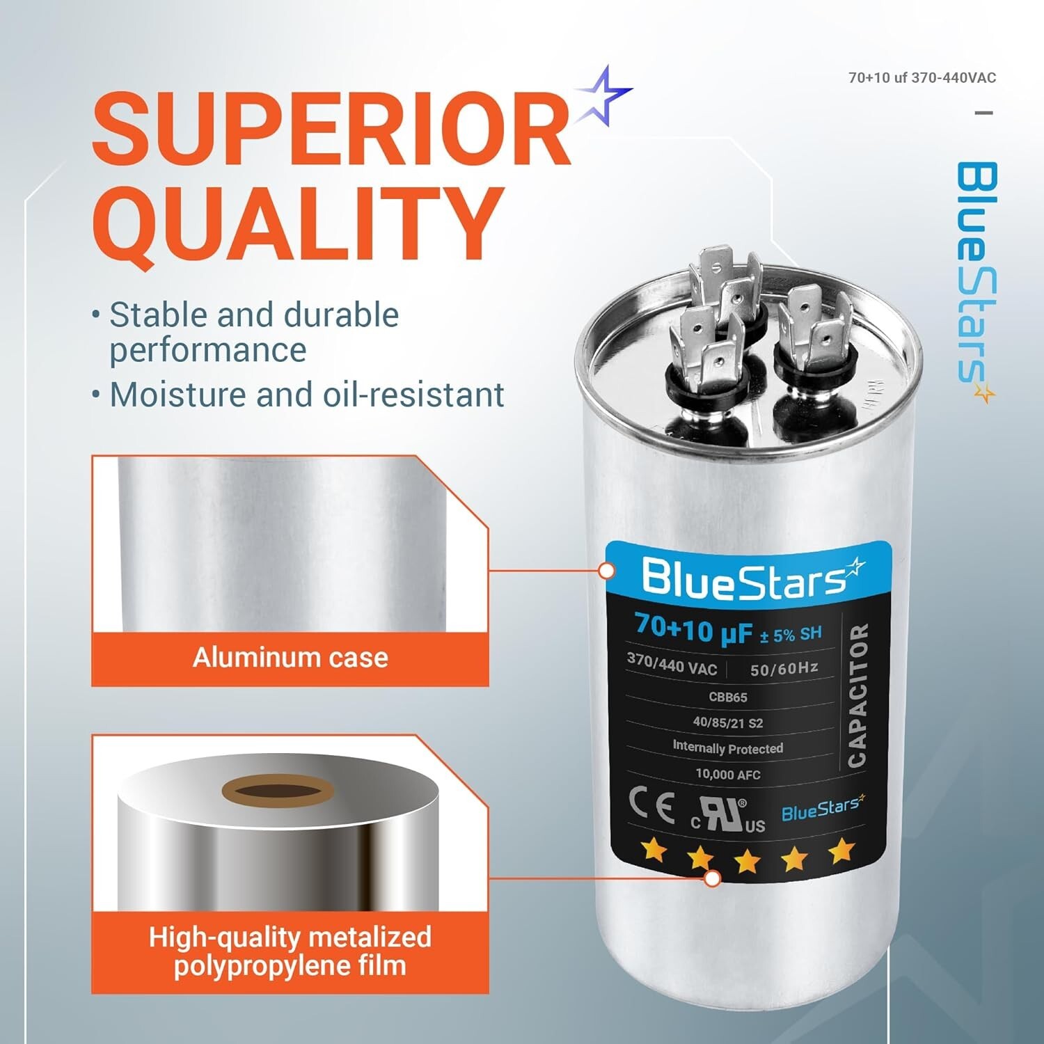 High-Quality 70+10 µF Dual Run Capacitor for AC Units – Easy DIY Solution