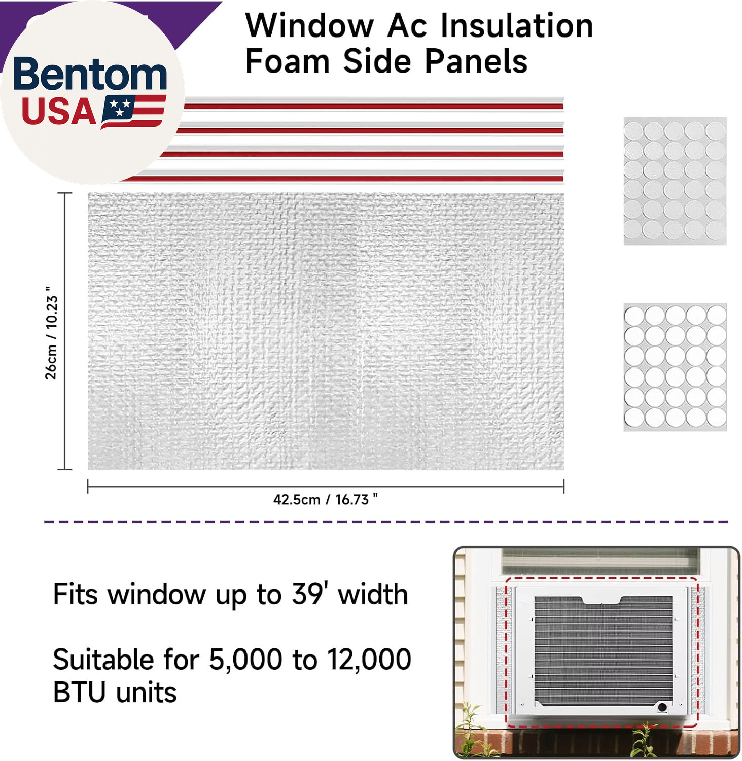 Window Air Conditioner Insulated Foam Panels, Air Conditioner Window Seal Kit,Wi