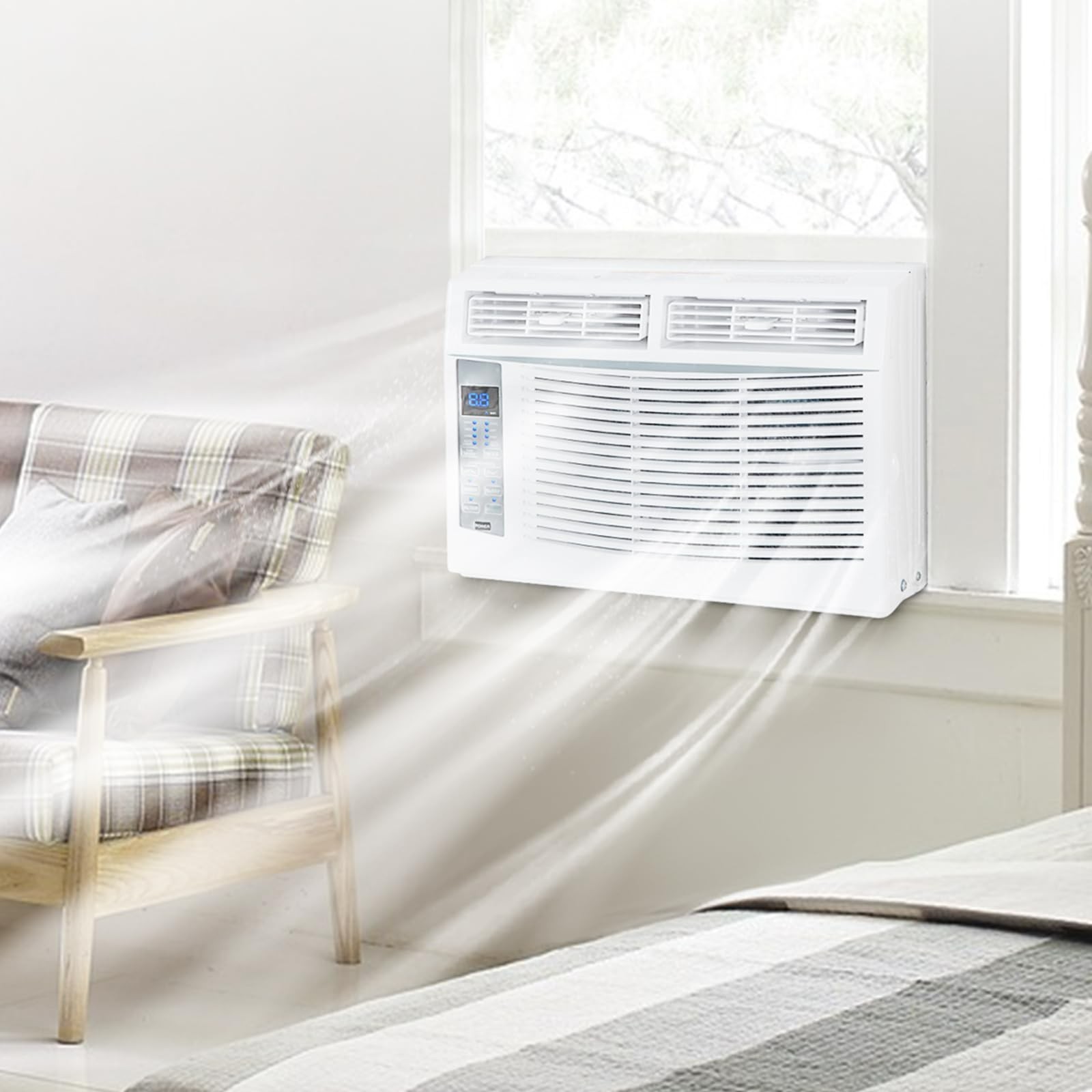 ACHAZEL WiFi Enabled 6,000 BTU Window Air Conditioner, Smart Window AC Unit