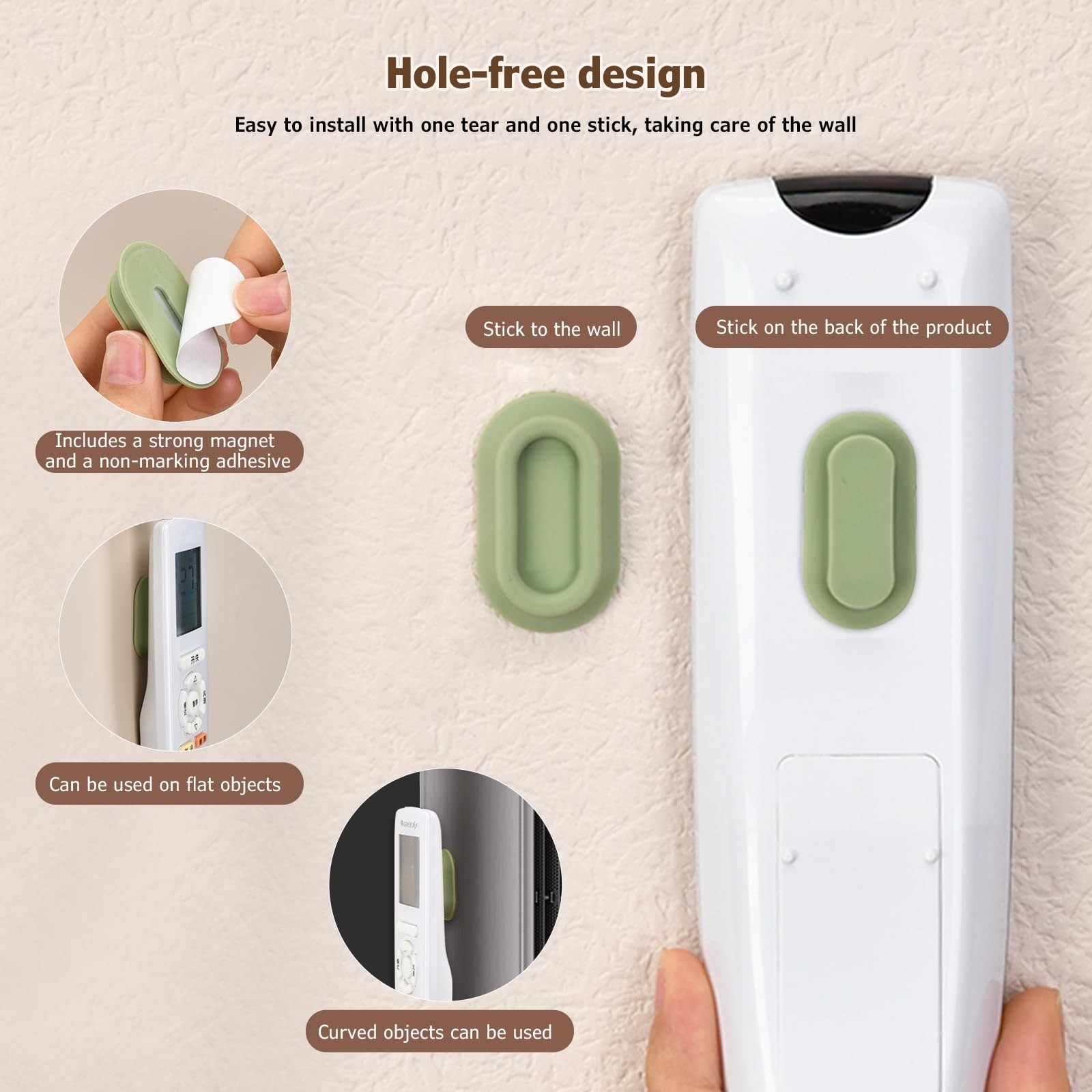 Magnetic Remote Control Holder Wall Mount 4 Pack XYOFUN No Drill