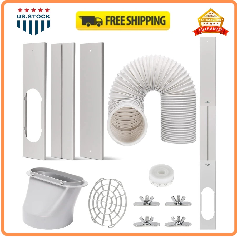 Portable AC Window Vent Kit 5.9 Inch Exhaust Hose Adjustable Seal for Sliding…