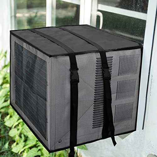 Newest Design Mesh Window Air Conditioner Cover Outdoor, 21WX16DX15H Black