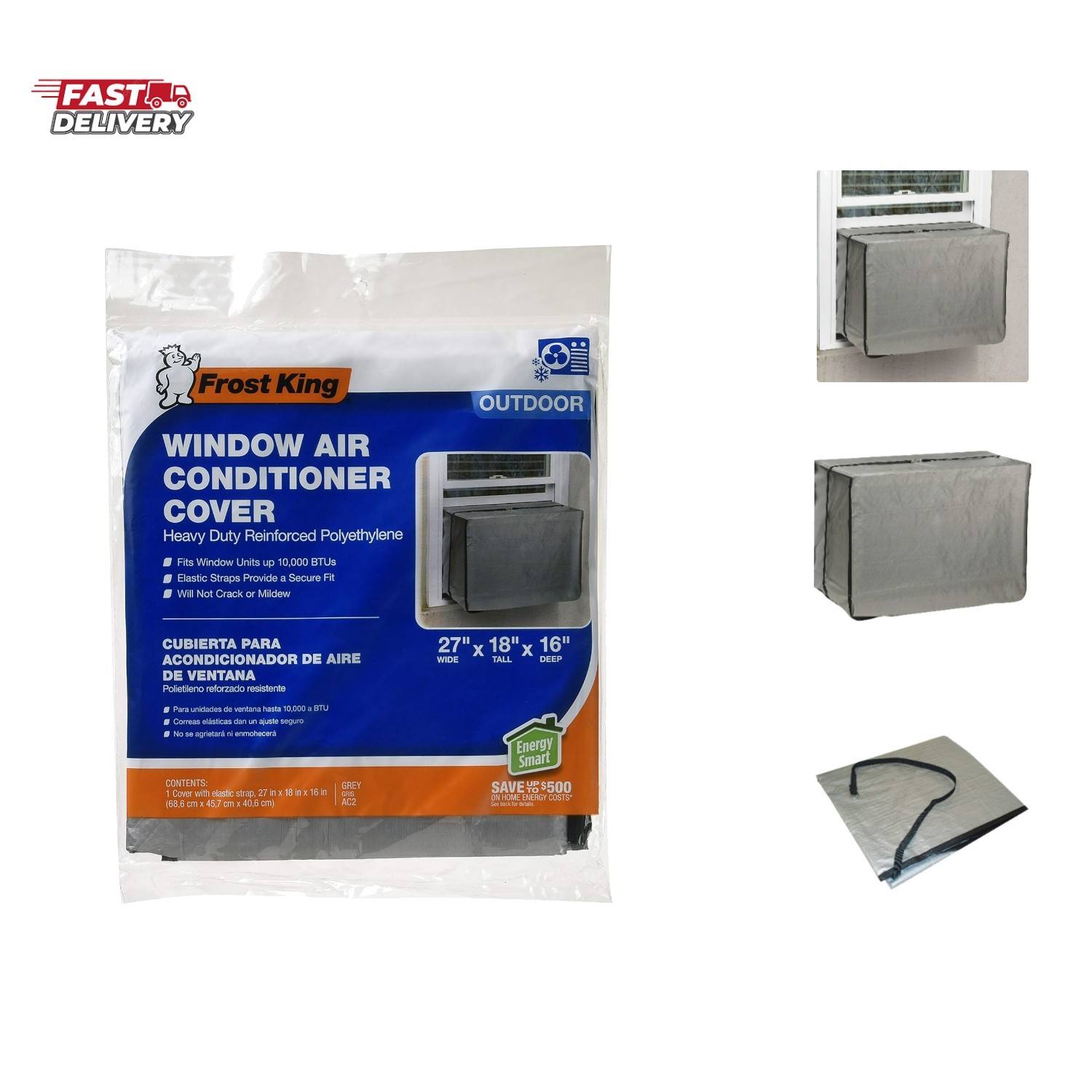 THERMWELL AC2H Air Conditioner Cover, 18 by 27 by 16-Inch, Silver