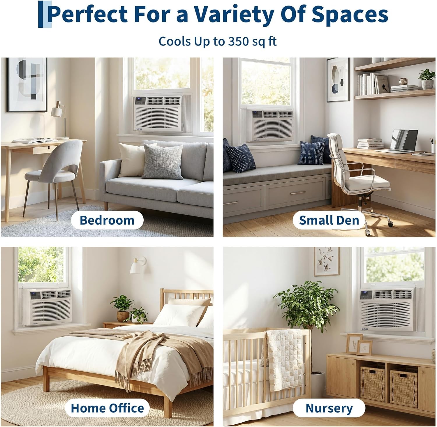 8000 BTU Window Air Conditioner, Cools Up to 350 Sq.ft NO WIFI Window AC 24H Tim