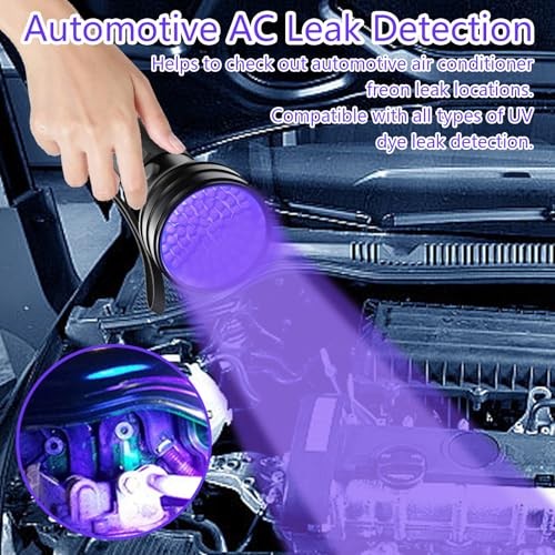 Auto Air Conditioner Leak Detector, Flashlight UV Oil Dye Leak Detection Kit