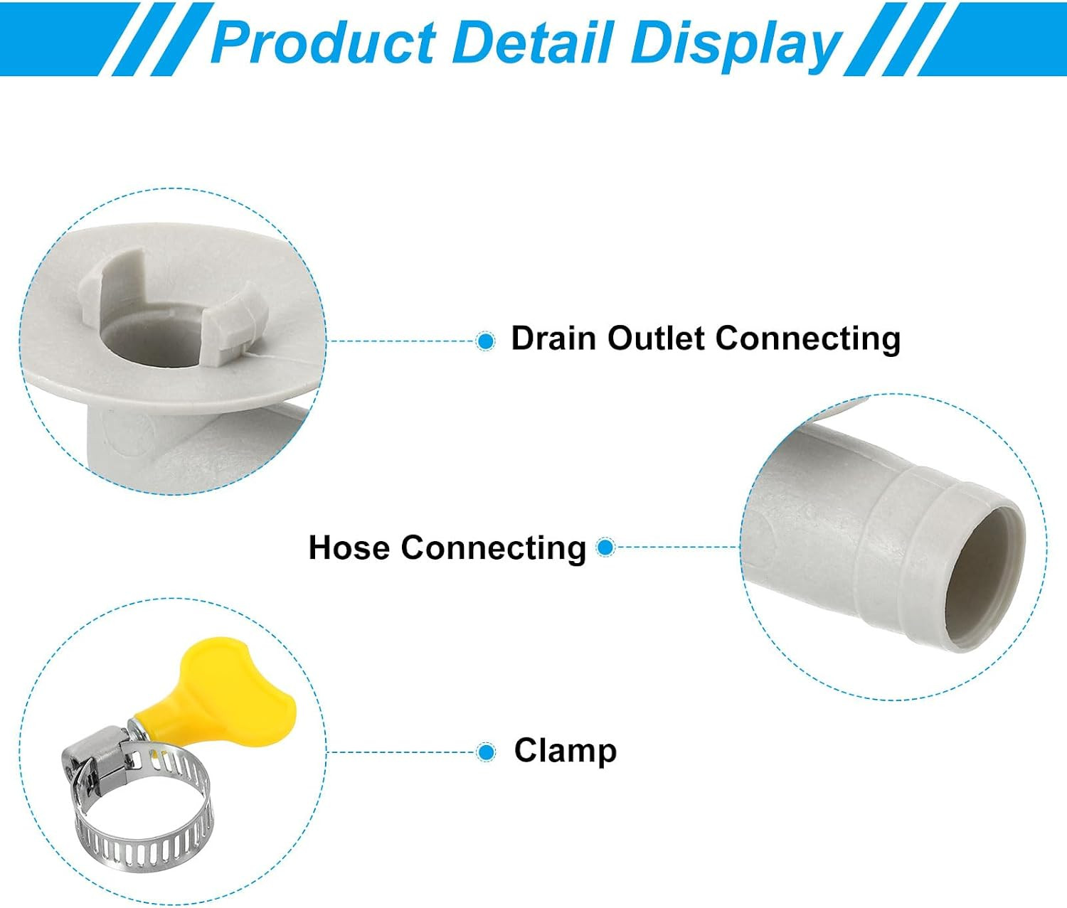 15Mm Air Conditioner Drain Hose Connector, 4 Pcs Universal Drain Connector with