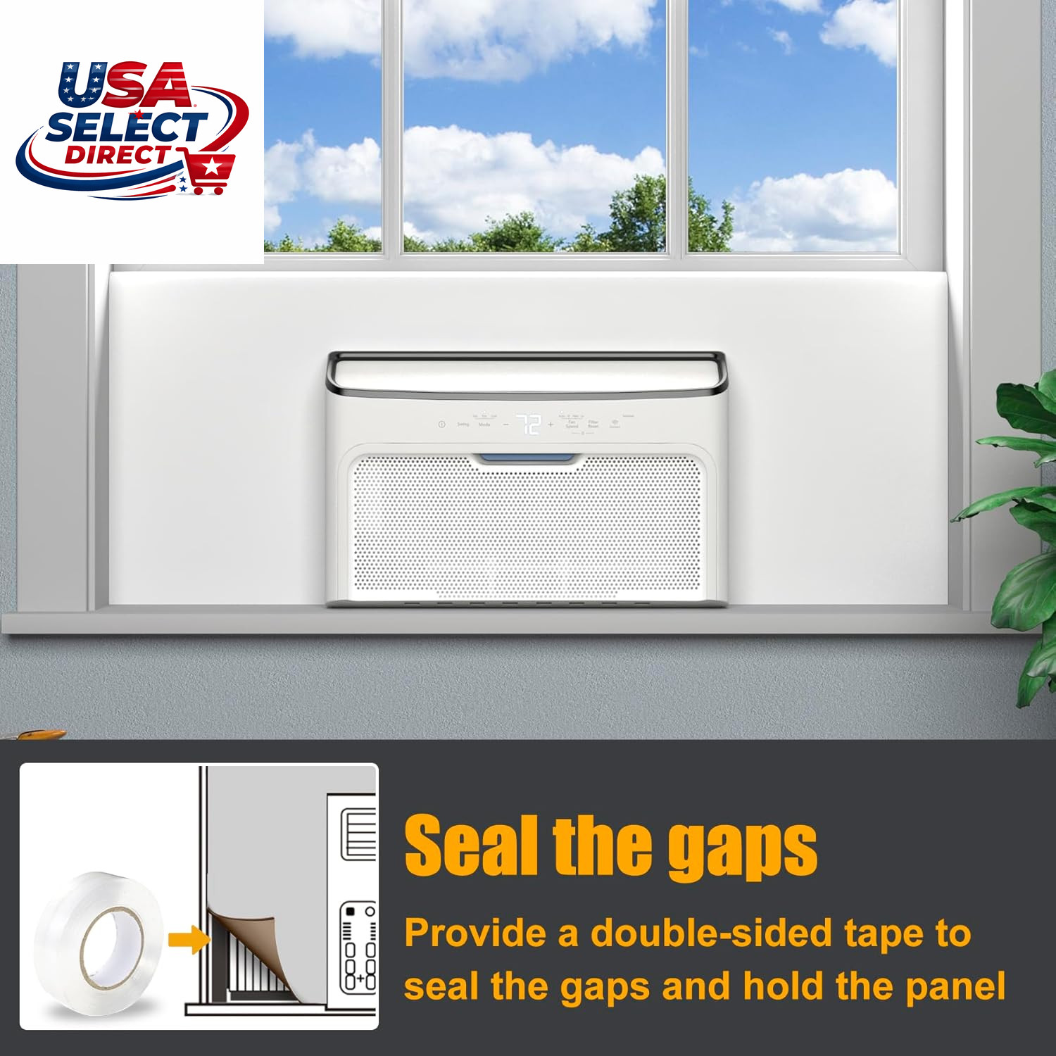 Window Air Conditioner Side Panels Foam Insulation Cover – White