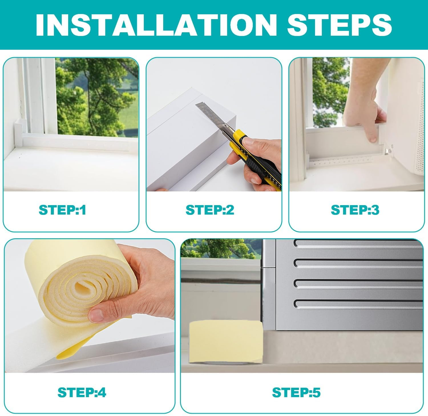 Foam Block for Midea U Shaped Window Air Conditioner Units, Air Conditioner