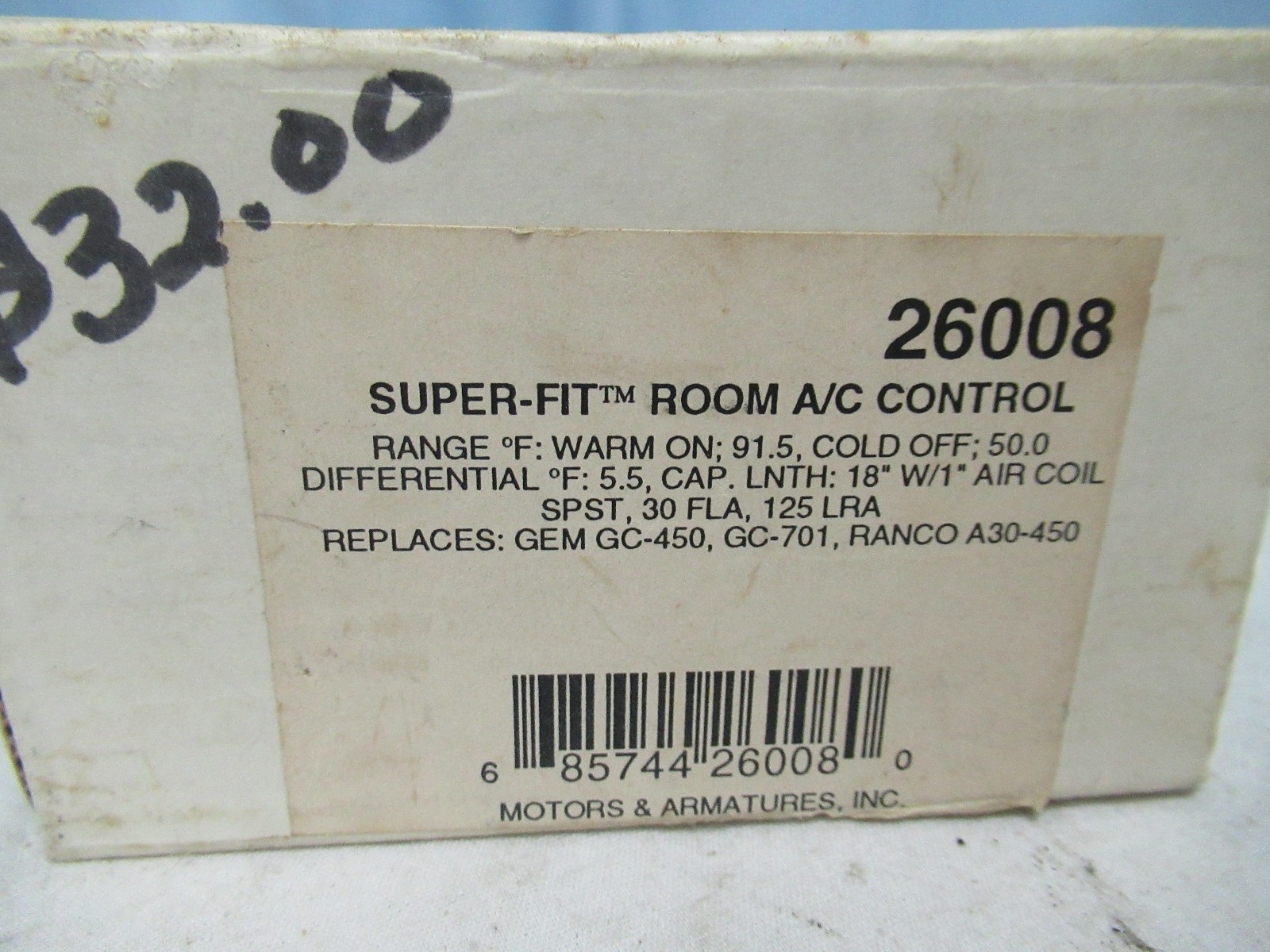 Super-Fit Room A/C Control 26008 685744260080 (Lot N)