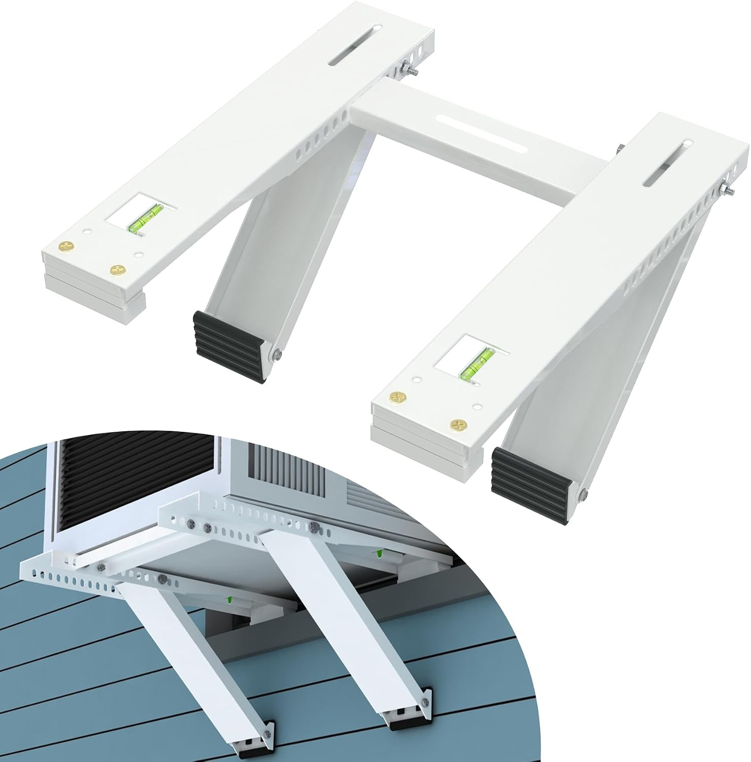 Window Air Conditioner Bracket, Heavy Duty Window AC Support Bracket with 2 Arms