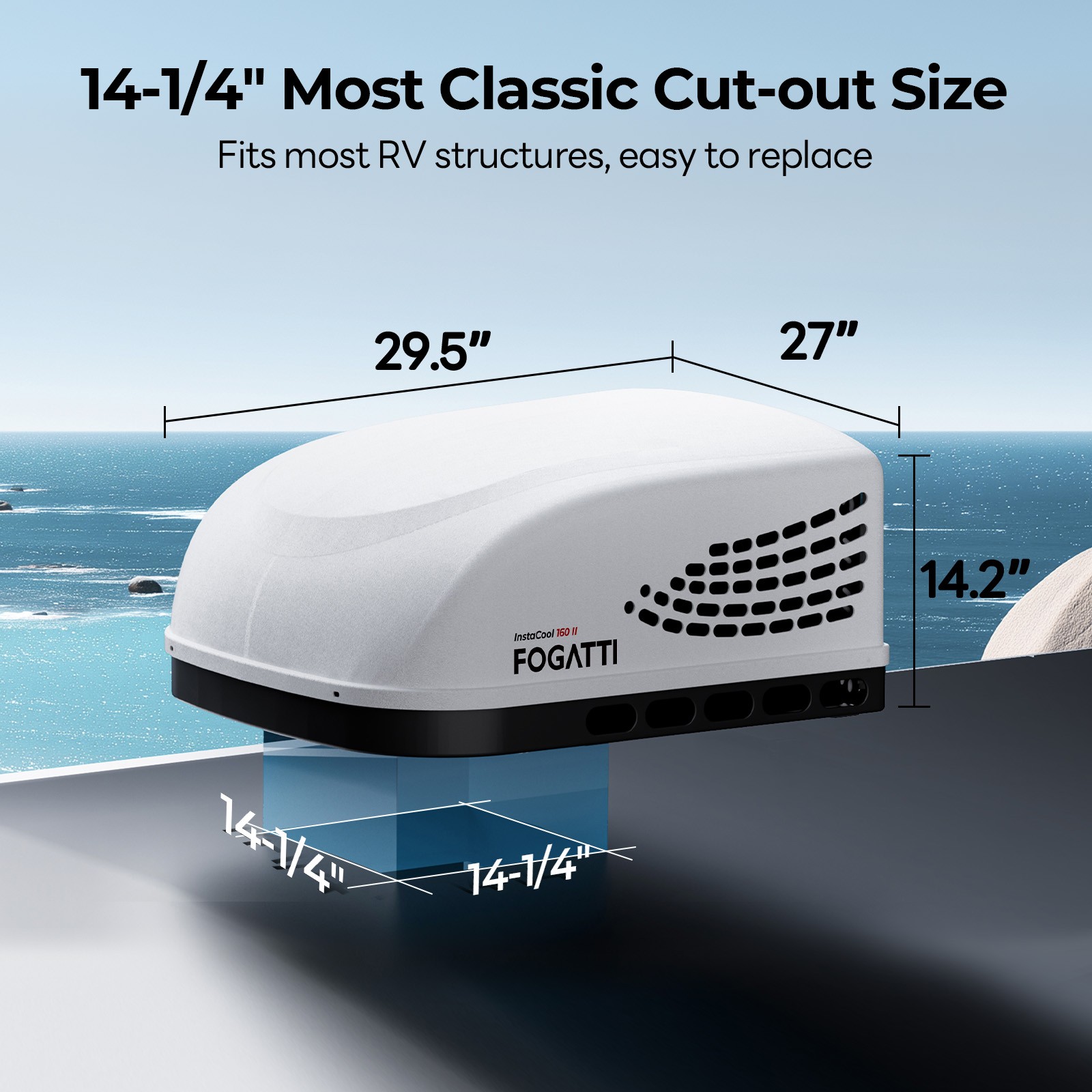 16,000 BTU RV Air Conditioner Non-Ducted Rooftop AC Unit for Camper Trailer 120V