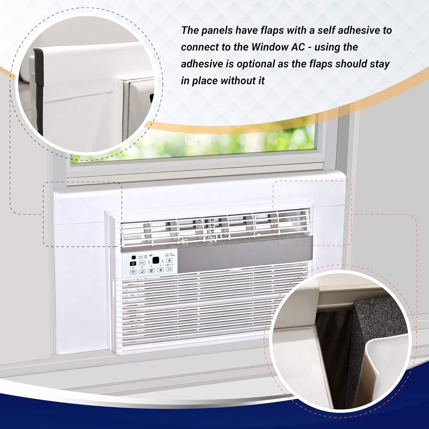 Surround Insulation Side Panels White Window AC Unit Indoor Air Conditioner