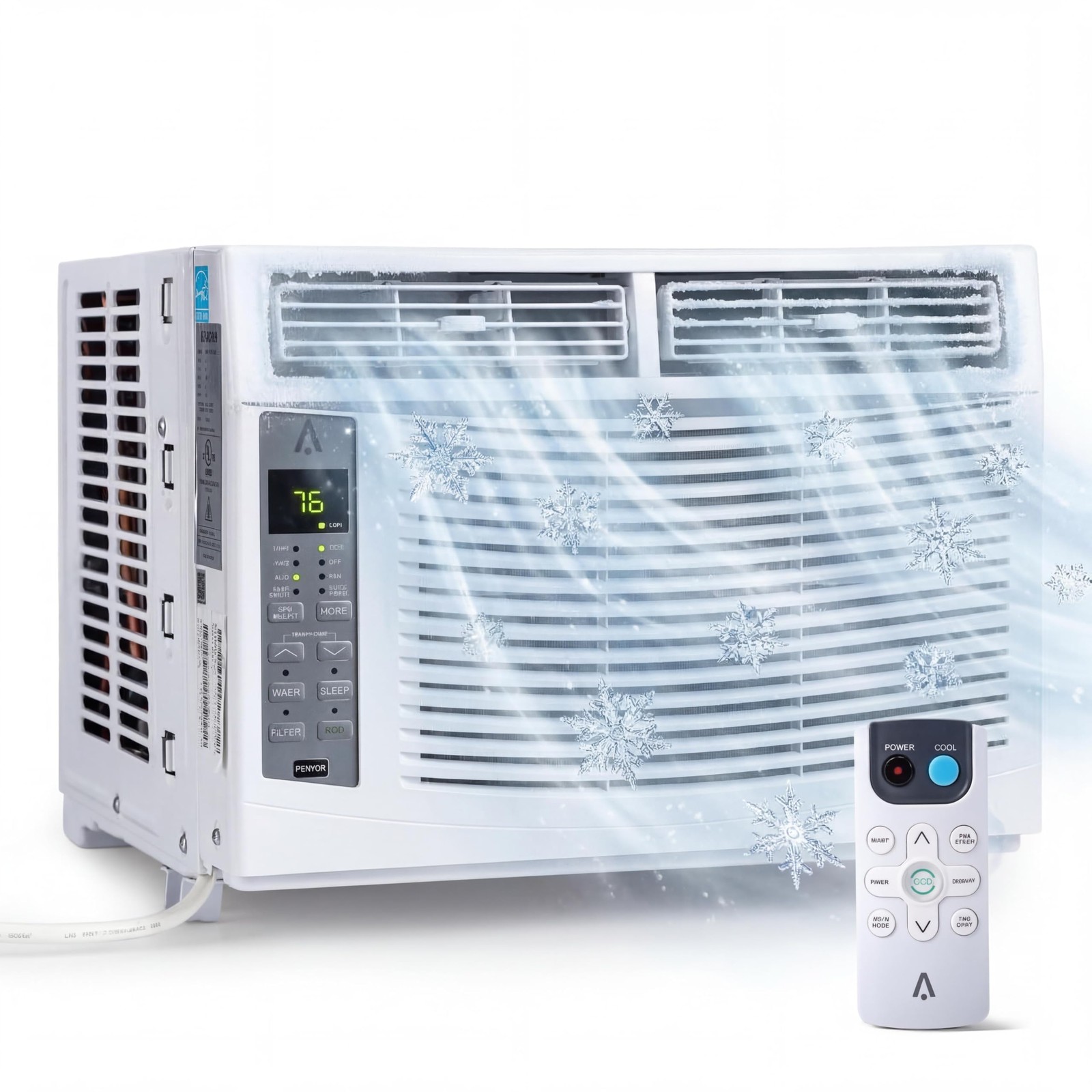 Smart 6000 BTU Window Air Conditioner, App & Remote Control for 350 Sq Ft 115V