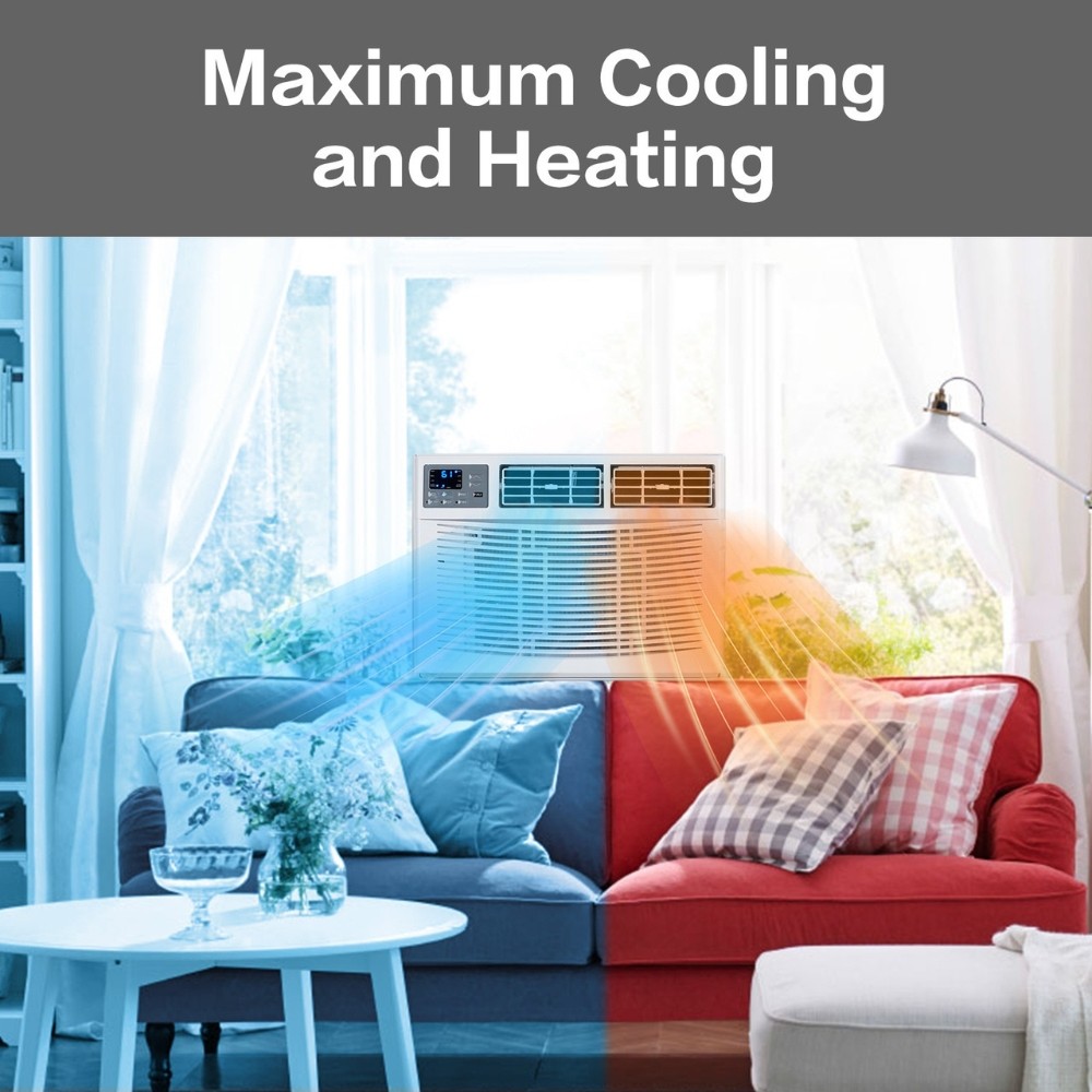 12000 BTU AC Heat & Cool Window Air Conditioner W/Wifi, Remote Control 550 sq.ft
