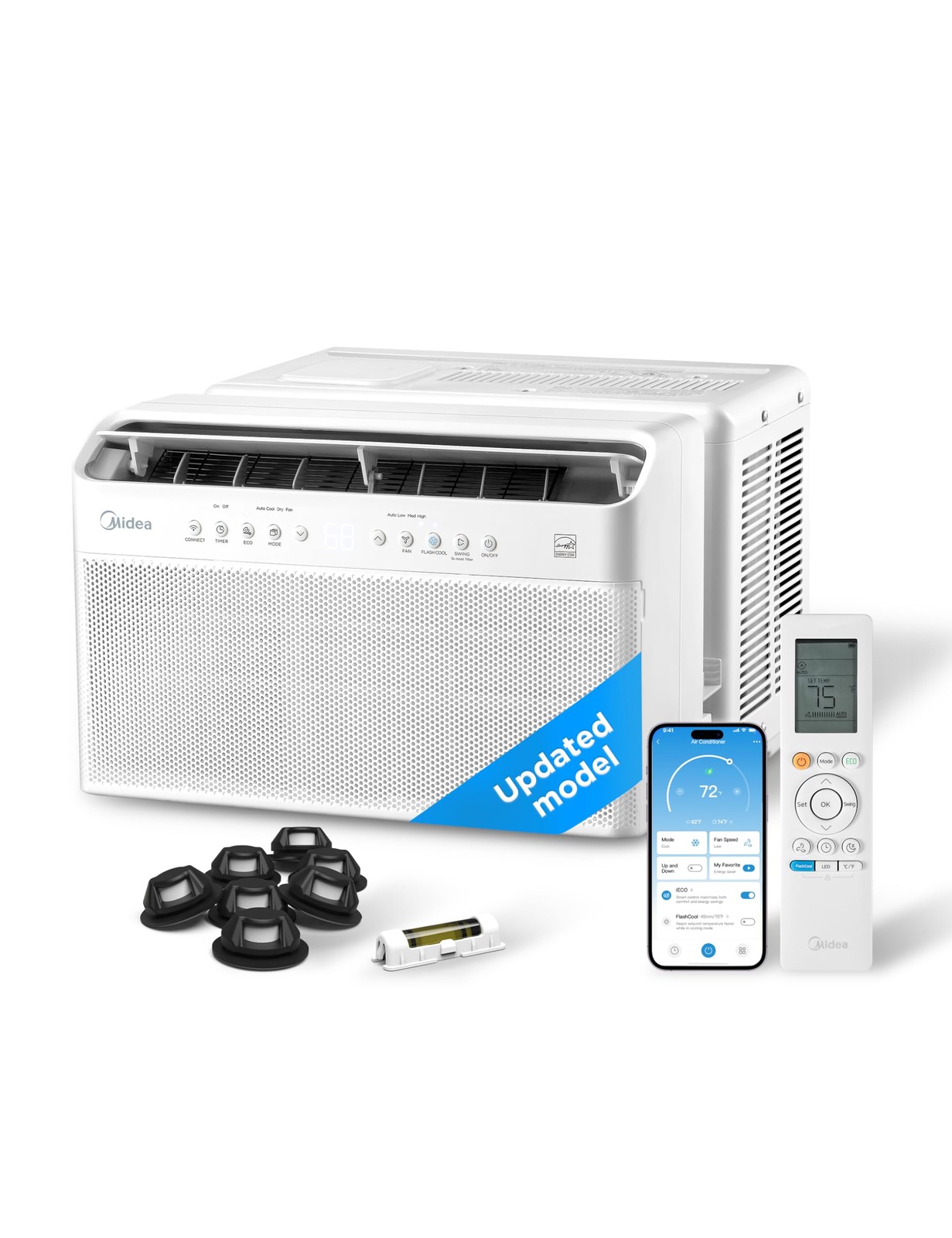 Midea 8,000 BTU U Shaped Smart Inverter Window Air Conditioner Cools 350 Sq …
