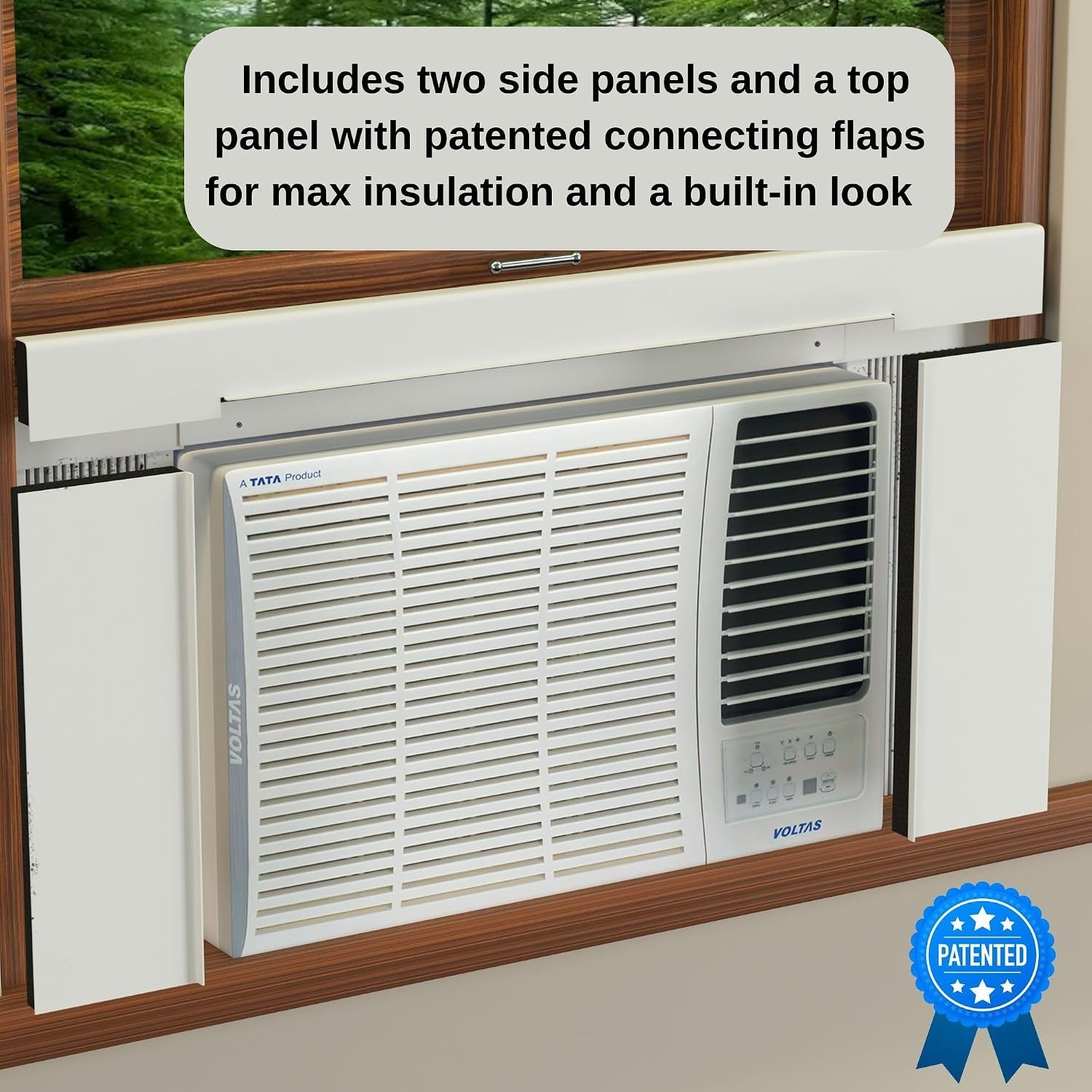 White Insulating Side Panels for Window AC – 36&Prime; Wide